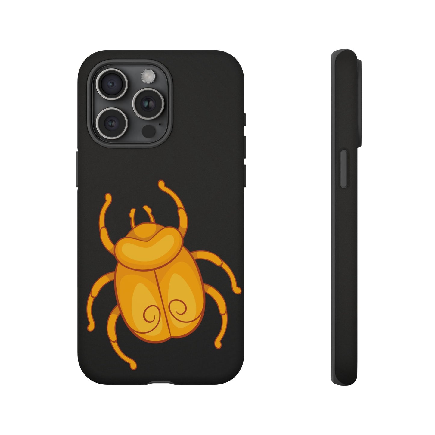 Ancient Egyptian Scarab Tough Phone Case - Gold Beetle Design, Mythological Insect Art, Compatible with iPhone, Galaxy, and Google Phones