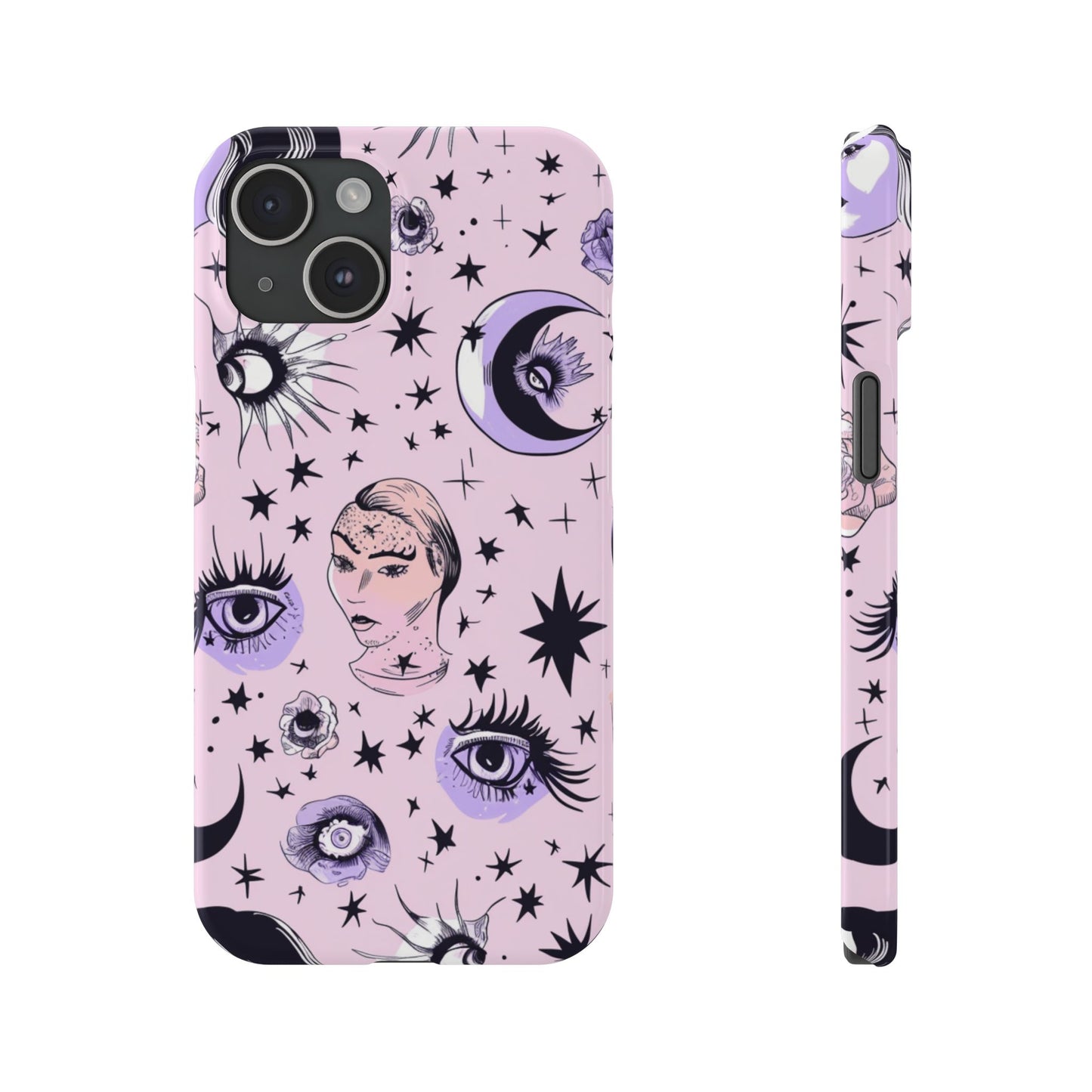 Celestial Slim Phone Cases - Stylish Cosmic Design, Personalized Phone Protectors, Astrology Gifts, Unique Phone Accessories, Moon & Stars