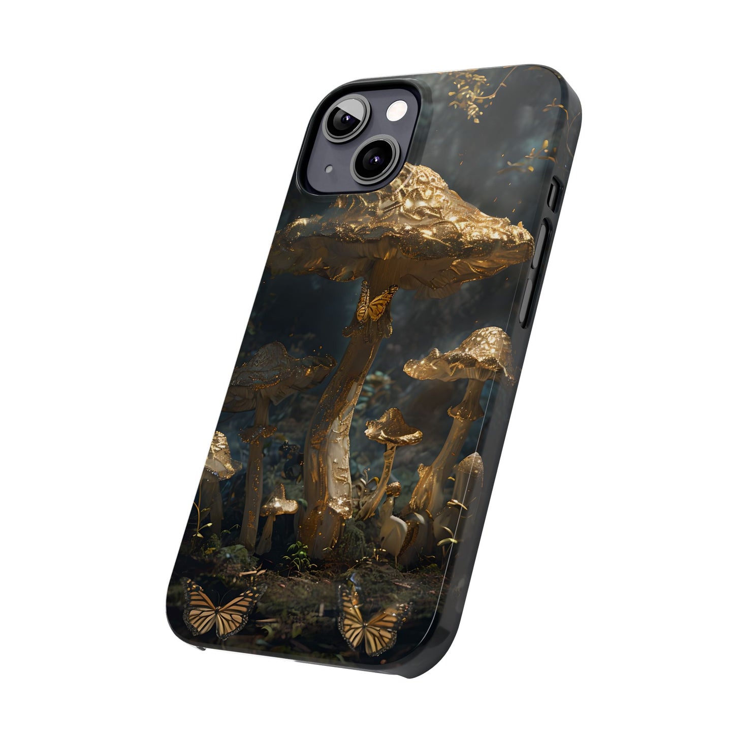 Enchanted Forest Slim Phone Cases, Fantasy Phone Cover, Mushroom Design, Nature Lover Gift, Boho Chic Cell Phone Case