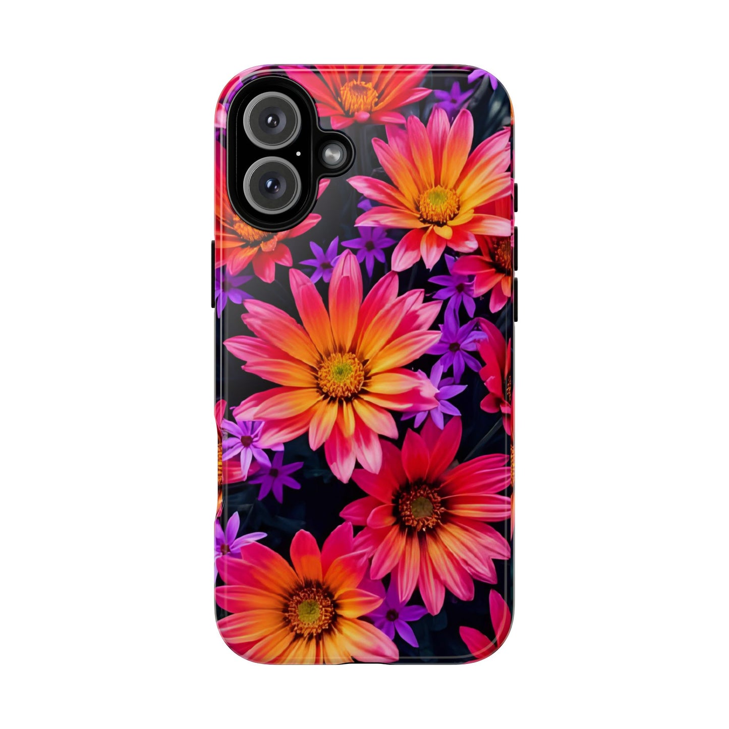 Bold Garden Flower Tough Phone Case - Colorful Floral Print, Bright Botanical Aesthetic, Compatible with iPhone, Galaxy, and Google Phones