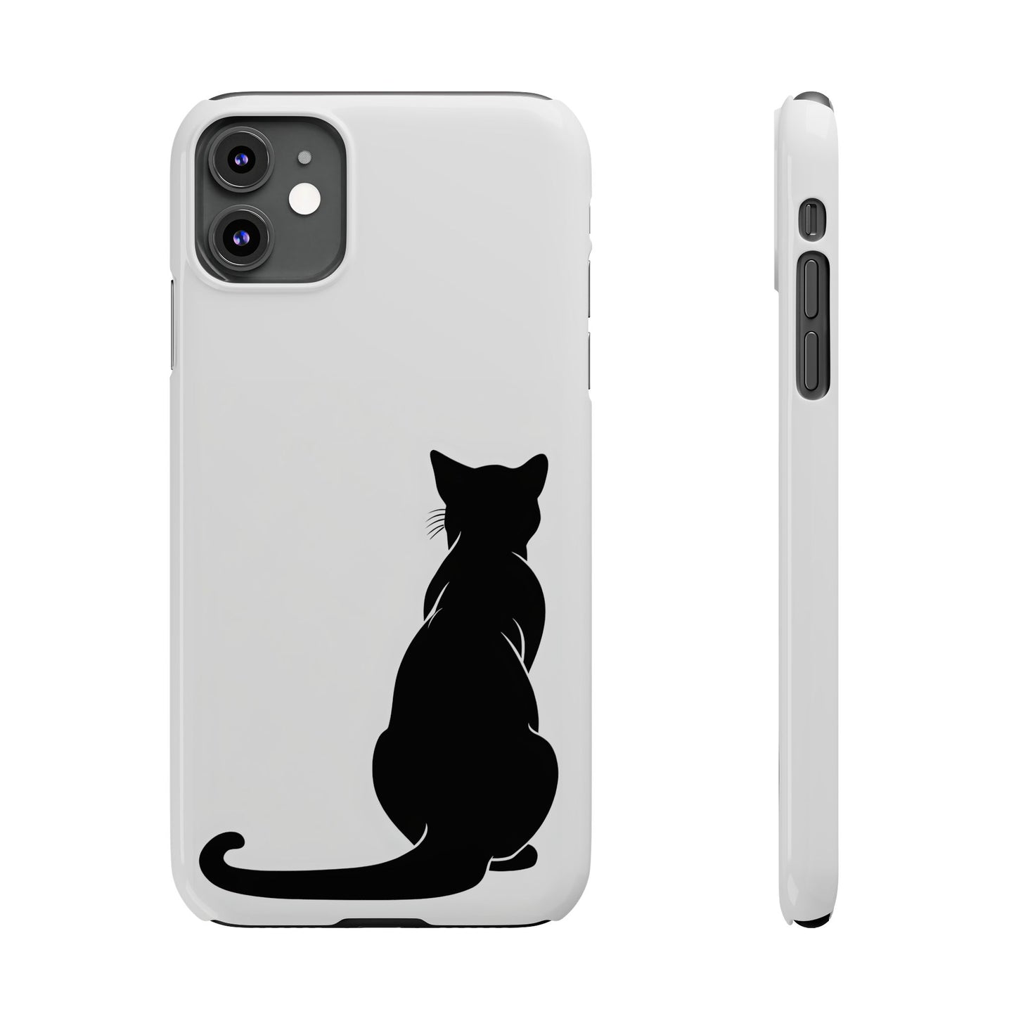 Black Cat Halloween Slim Phone Case Coquette, Creepy Cute Gift for Her, Goth Coquette Spooky Case, Compatible with iPhone, Galaxy, Google