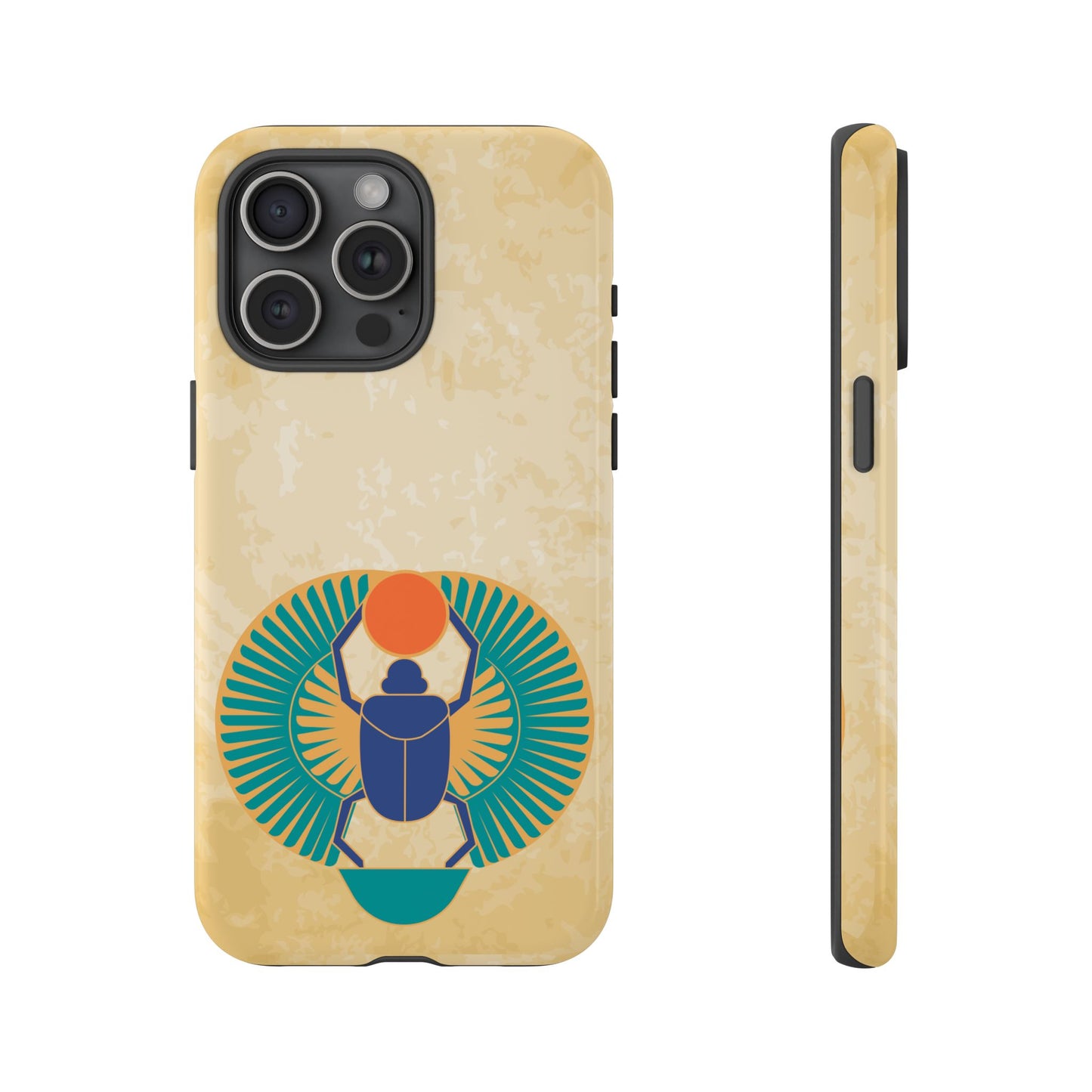 Ancient Egyptian Scarab Beetle Tough Phone Case - Symbol of Rebirth Design, Mythological Art, Compatible with iPhone, Galaxy, and Google
