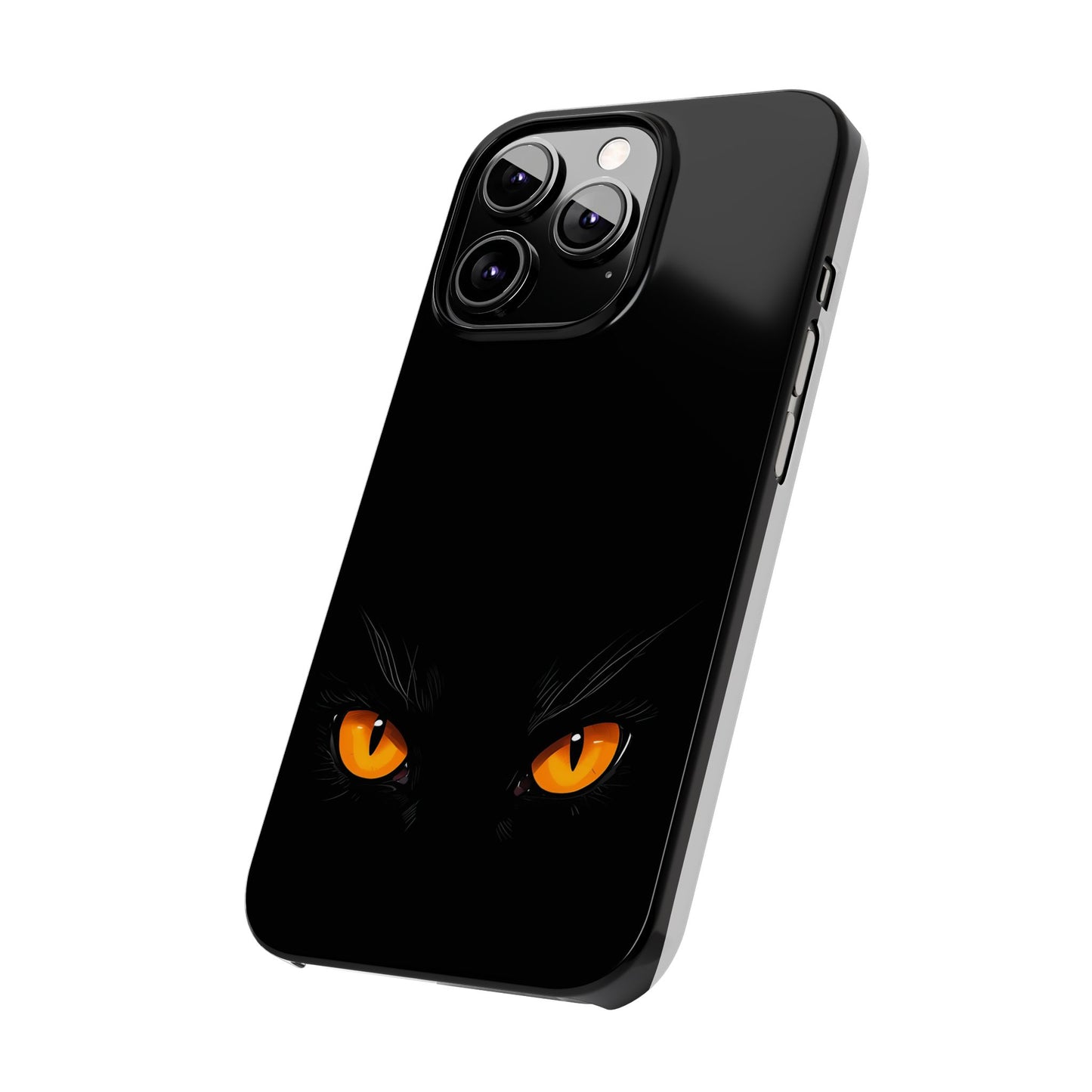 Black Cat Slim Phone Case - Gothic Halloween Aesthetic, Subtle Spookycore Aesthetic, Compatible with iPhone, Galaxy, and Google Phones