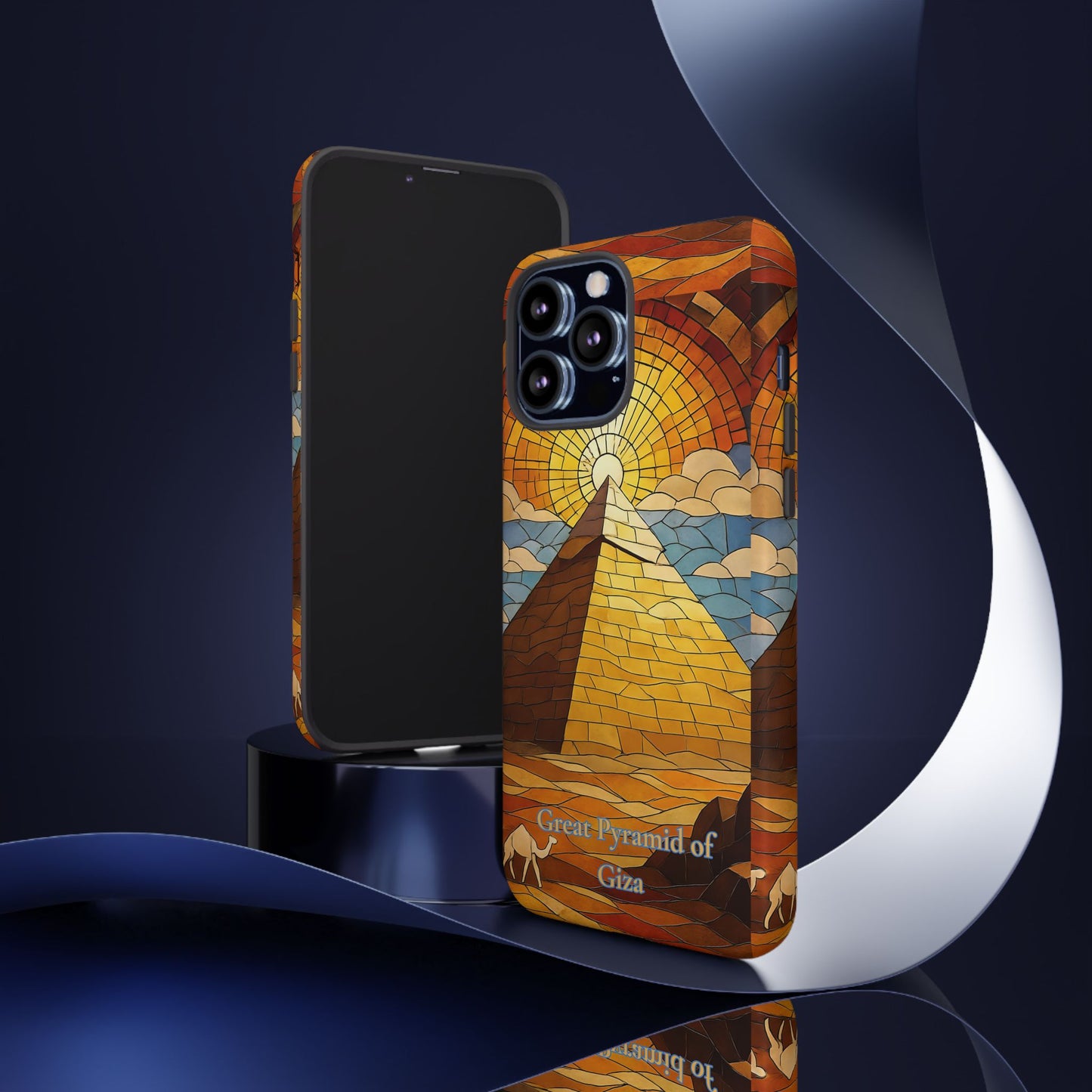 Great Pyramid of Giza Tough Phone Case - Ancient Egypt Aesthetic, World Wonder Art Design, Compatible with iPhone, Galaxy, and Google Phones