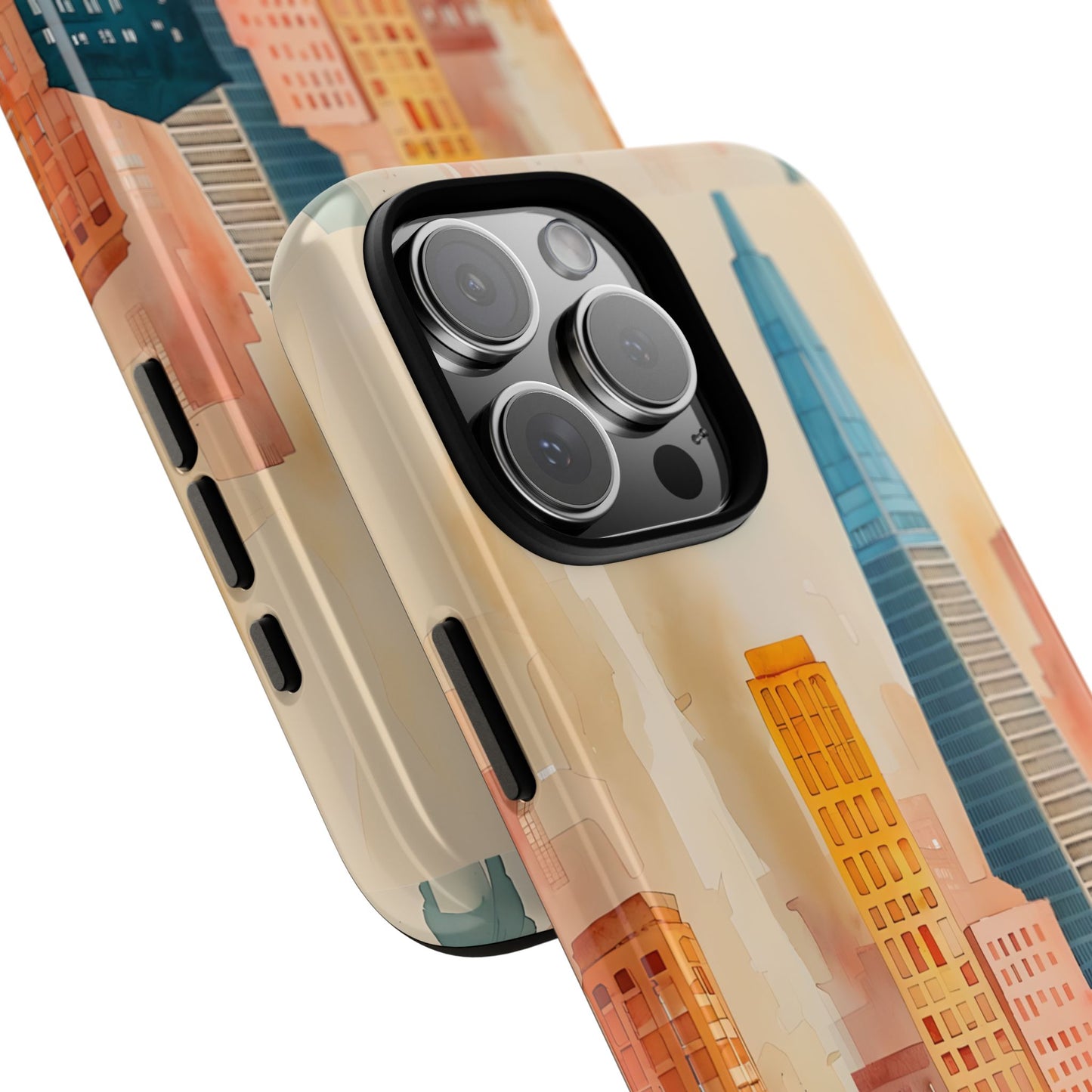 San Francisco Cityscape Tough Phone Case - Tropical Skyline Aesthetic, Sunset Beach Urban Art, Compatible with iPhone, Galaxy, and Google