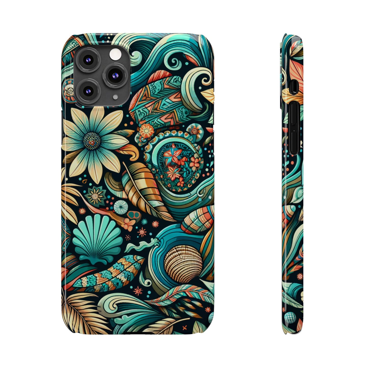 Floral Wave Phone Case - Vibrant Slim Protector, Bohemian Style, Perfect for Gifts, Nature Lovers, Summer Vibes, Eco-Friendly Design
