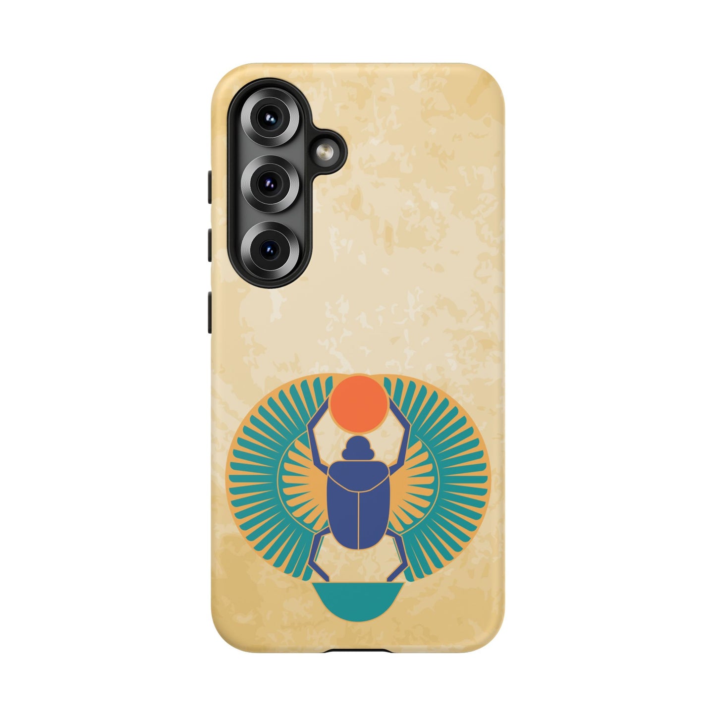 Ancient Egyptian Scarab Beetle Tough Phone Case - Symbol of Rebirth Design, Mythological Art, Compatible with iPhone, Galaxy, and Google
