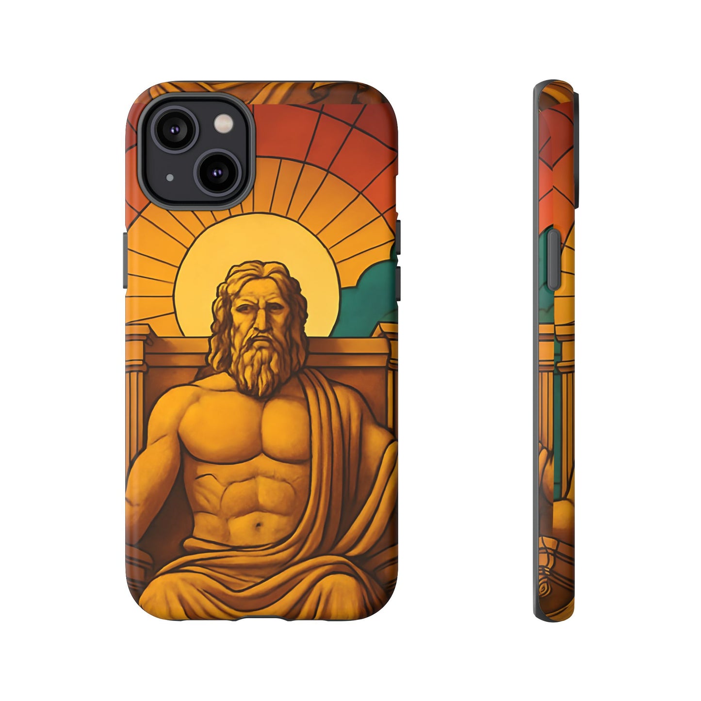 Olympia Zeus Statue Tough Phone Case - Classic Greek Art Design, Historic World Wonder Aesthetic, Compatible with iPhone, Galaxy, and Google