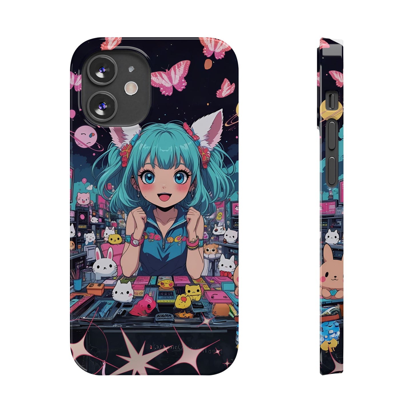 Cute Slim Phone Case, Kawaii Anime Phone Case, Aesthetic Phone Cover, Gift for Anime Lovers, Fun Mobile Accessory