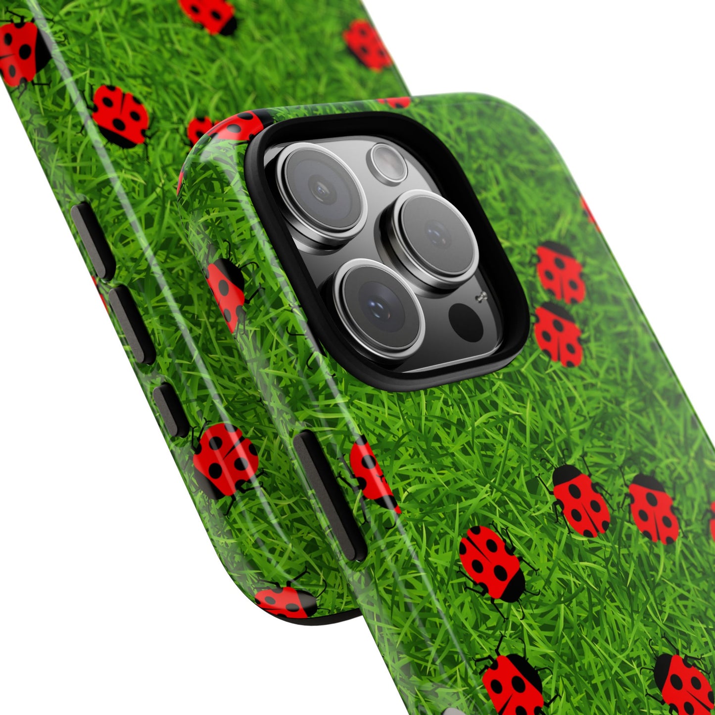Ladybug Tough Phone Case - Cute Insect Aesthetic, Nature Pattern Art Design, Compatible with iPhone, Galaxy, and Google Phones