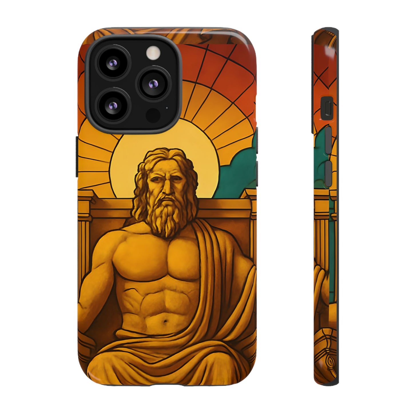 Olympia Zeus Statue Tough Phone Case - Classic Greek Art Design, Historic World Wonder Aesthetic, Compatible with iPhone, Galaxy, and Google