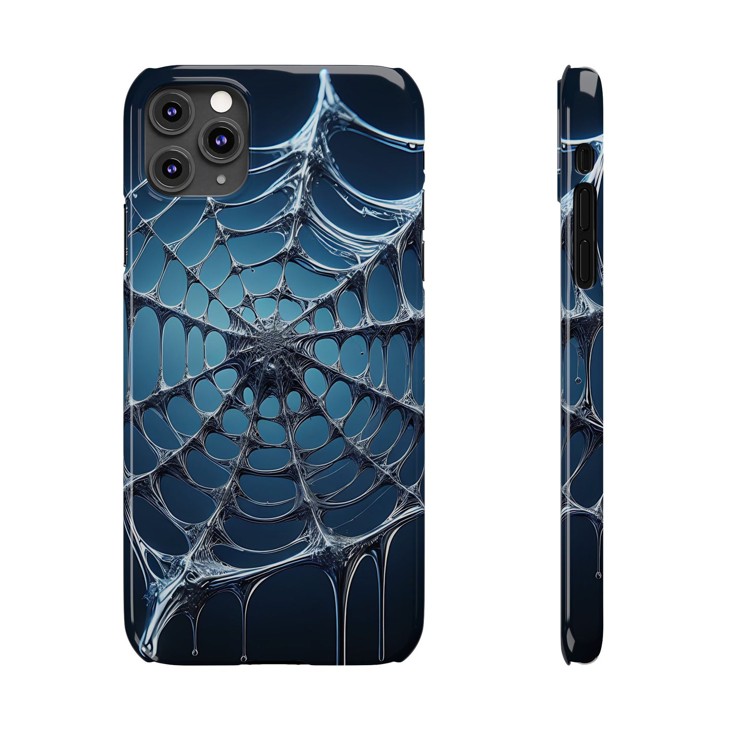 Spider Web Slim Phone Case - Artistic Design for Halloween, Unique Gift, Phone Accessories, Trendy Tech Style, Eco-Friendly Case