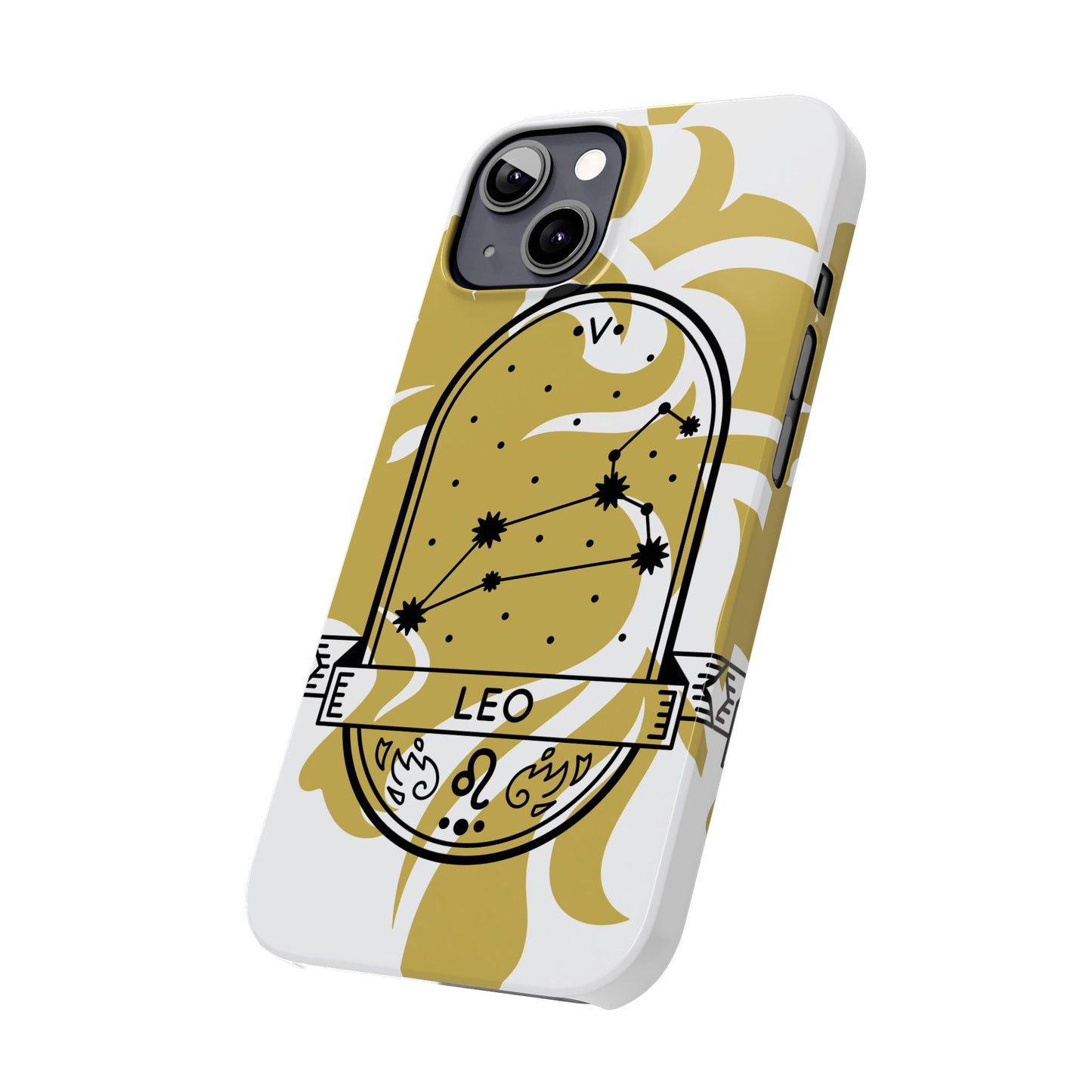 Leo Zodiac Slim Phone Case, Astrology Gift for Her, Celestial Star Sign Cover, Compatible with iPhone 17, 16, 15, 14, 13, 12, 11