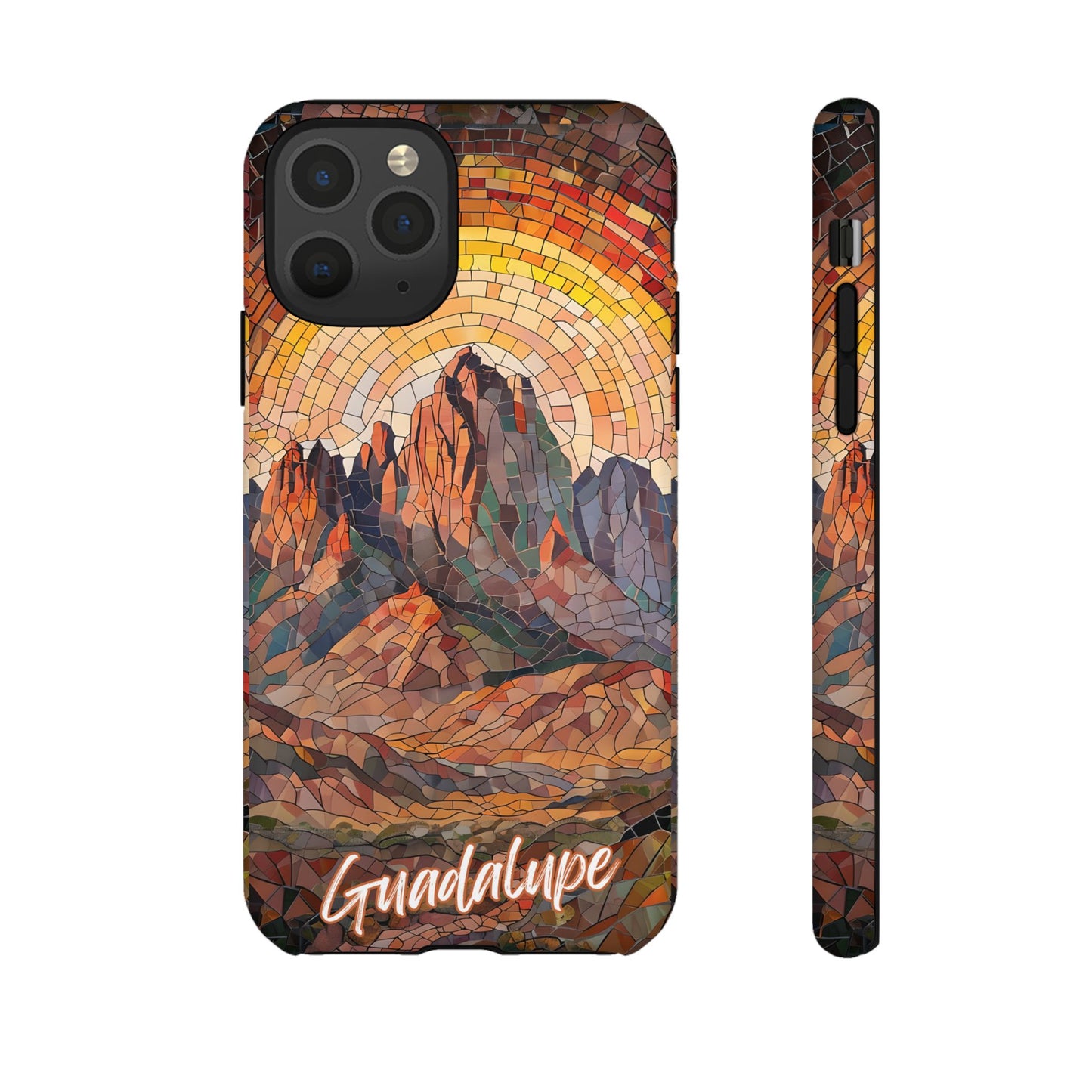 Guadalupe Mountains Mosaic Tough Phone Case, Scenic Mountain Art, National Park Aesthetic, Compatible with iPhone, Galaxy, and Google Phones