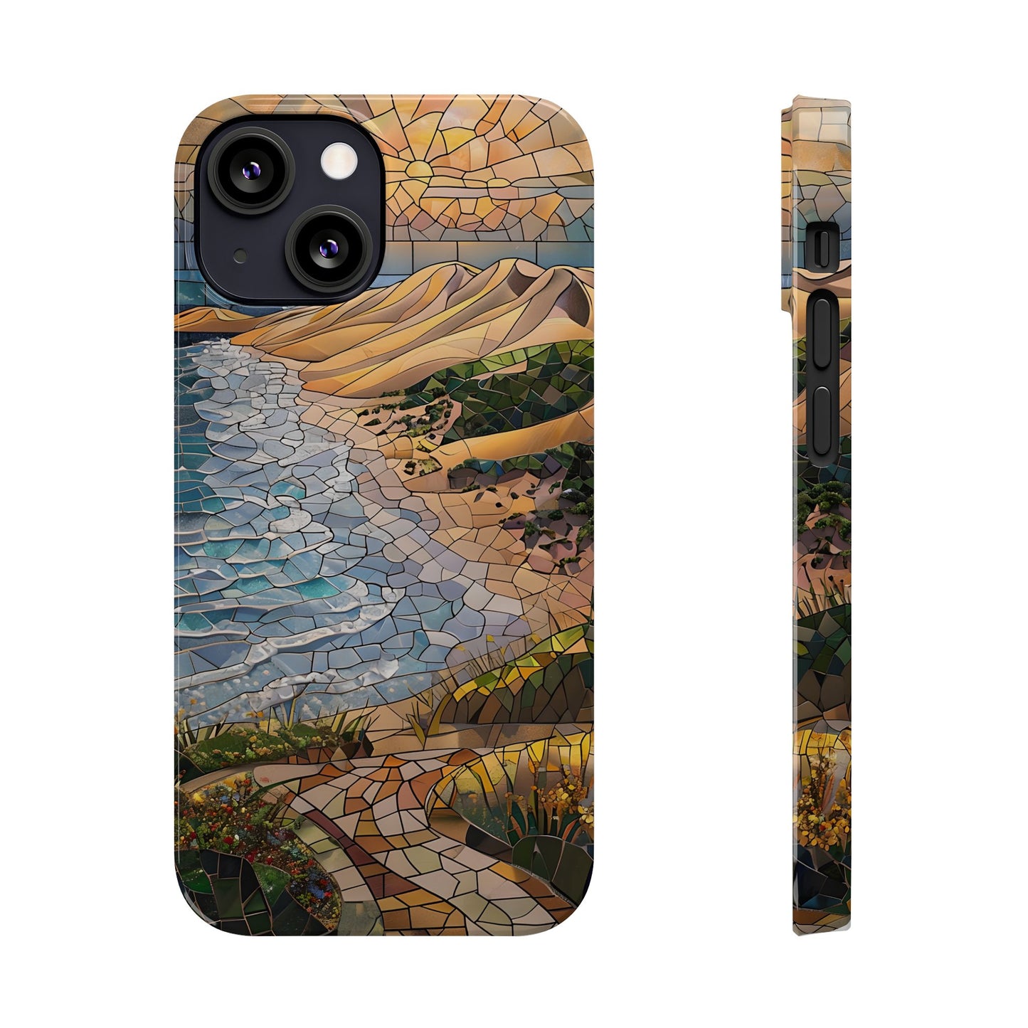 Indiana Dunes National Park Michigan Slim Phone Case, Mosaic Phone Case, East U.S. Nature Art, Coastal Chic, Ocean Lovers, Nature Inspired