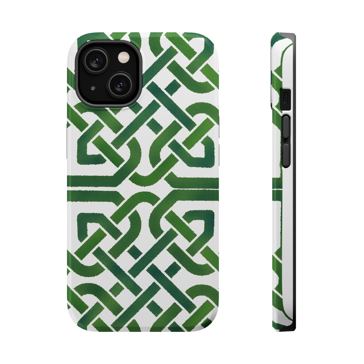 Celtic Knot Magnetic Phone Case, Irish Pattern Phone Cover, Green Heritage Art Style Compatible with iPhone 17, 16, 15, 14, 13