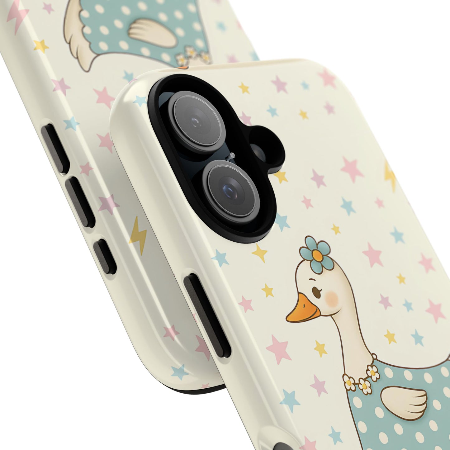 Roller Skating Goose Tough Phone Case, Retro Kawaii Animal, Silly Goose Compatible with iPhone, Galaxy, Google
