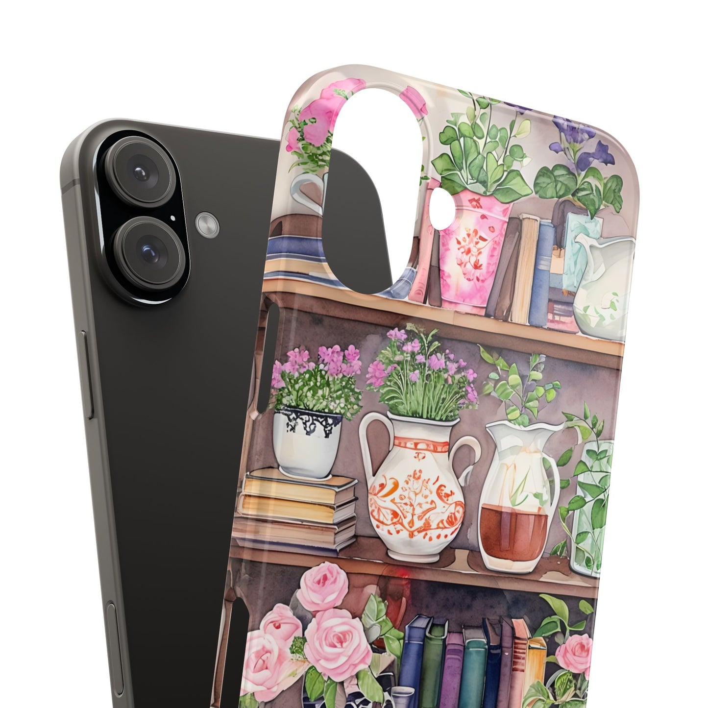 Charming Floral Phone Cases, Botanical Slim Cases, Book Lover Gifts, Cozy Home Aesthetic, Cute Phone Accessories, Nature-Inspired Designs