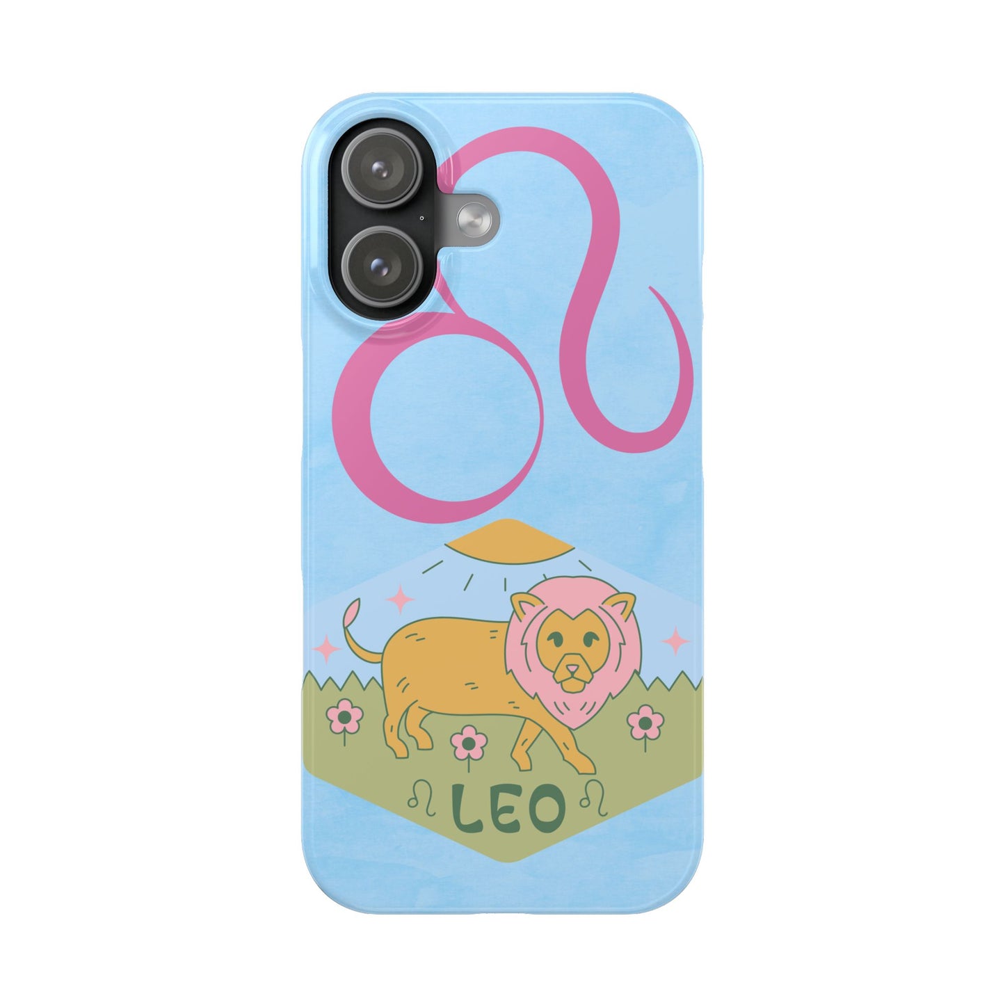 Leo Zodiac Slim Phone Case, Astrology Gift for Her, Celestial Star Sign Cover, Compatible with iPhone 17, 16, 15, 14, 13, 12, 11