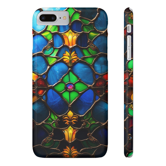 Vibrant Stained Glass Slim Phone Cases - Perfect for Holiday Gifts, Artsy Home Decor, Unique Accessories, Colorful Phone Cover, Stylish Tech