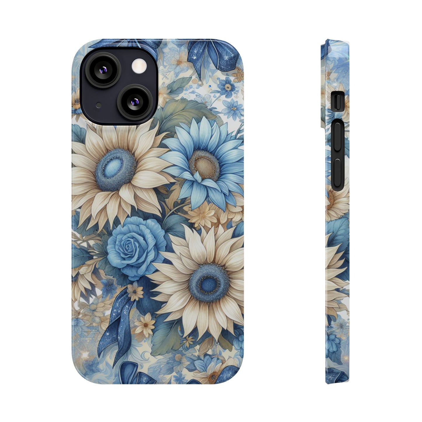 Floral Slim Phone Cases - Vibrant Sunflower Design, Flower Phone Cover, Aesthetic Gift, Spring Accessory, Nature Lover's Essential