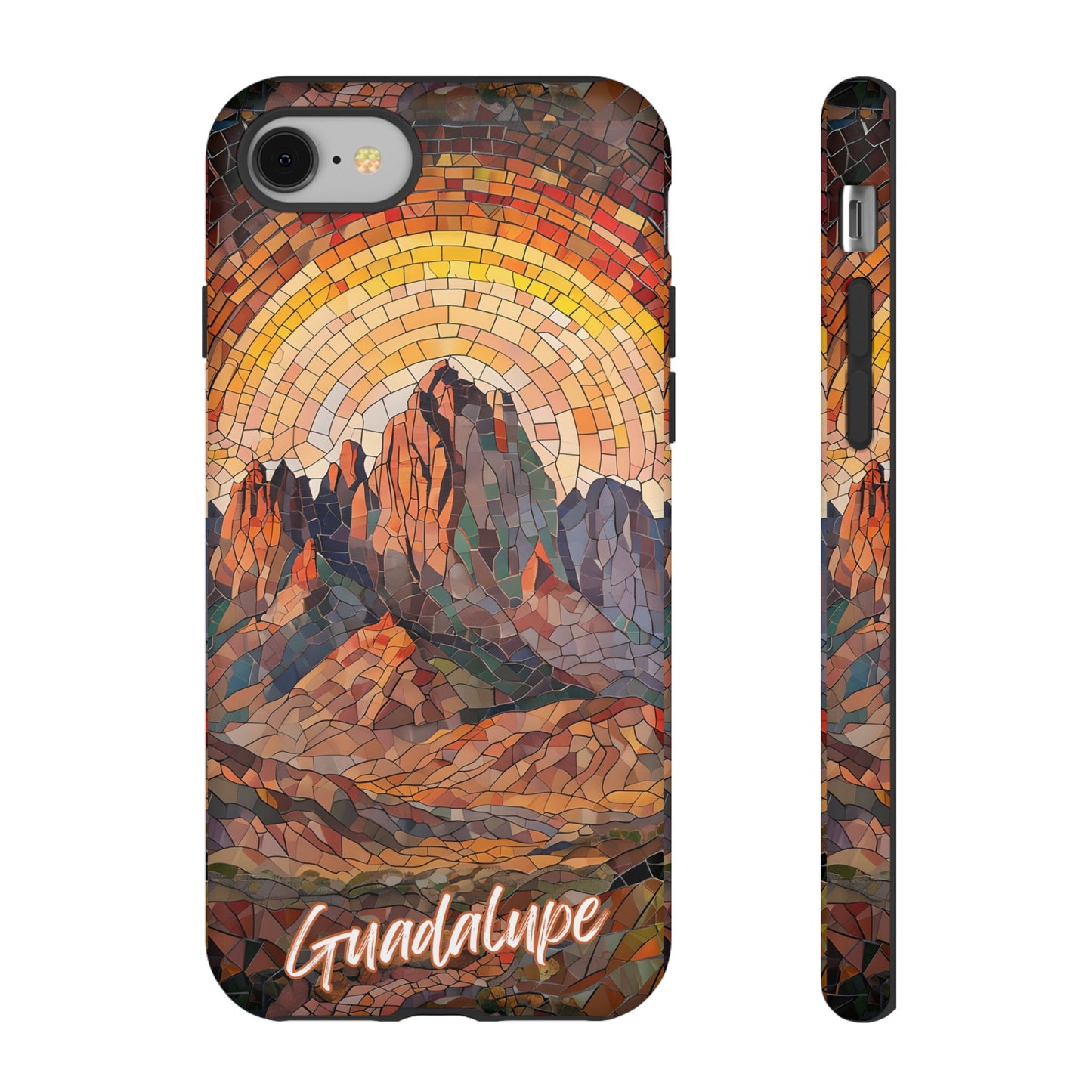 Guadalupe Mountains Mosaic Tough Phone Case, Scenic Mountain Art, National Park Aesthetic, Compatible with iPhone, Galaxy, and Google Phones