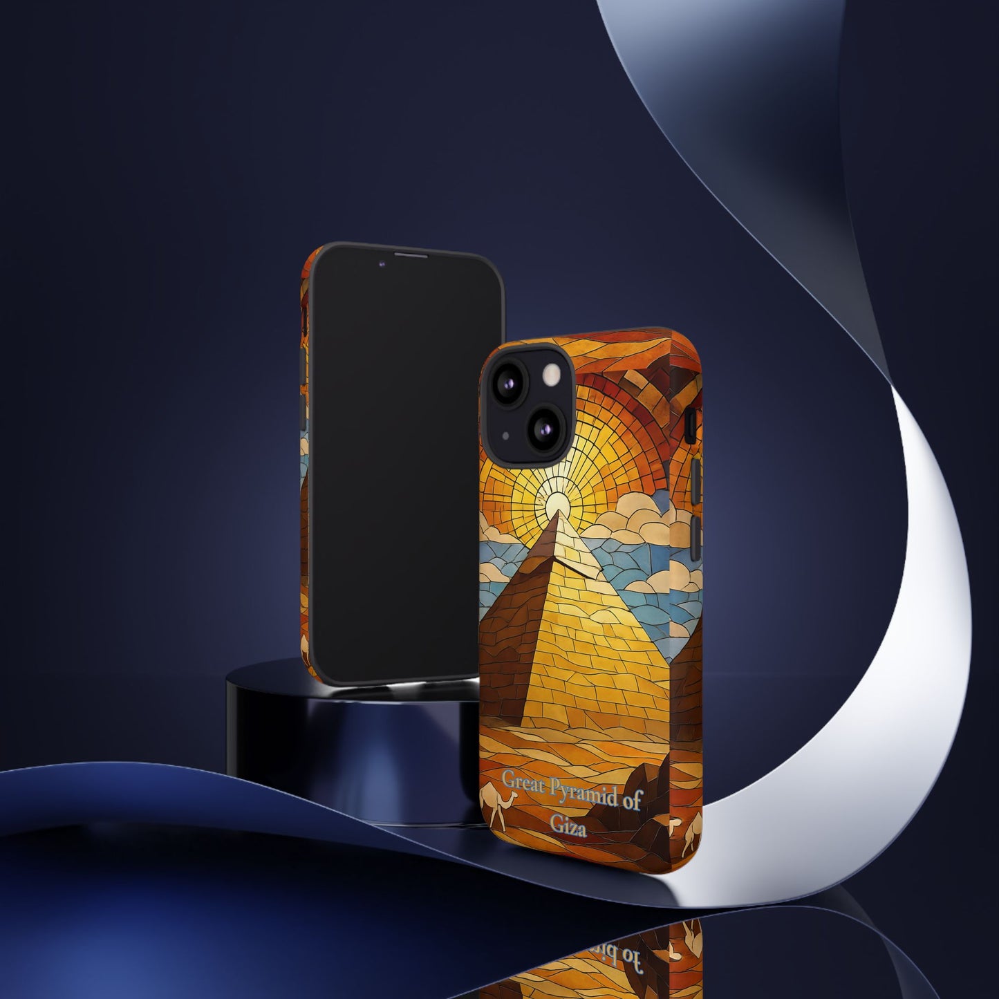 Great Pyramid of Giza Tough Phone Case - Ancient Egypt Aesthetic, World Wonder Art Design, Compatible with iPhone, Galaxy, and Google Phones