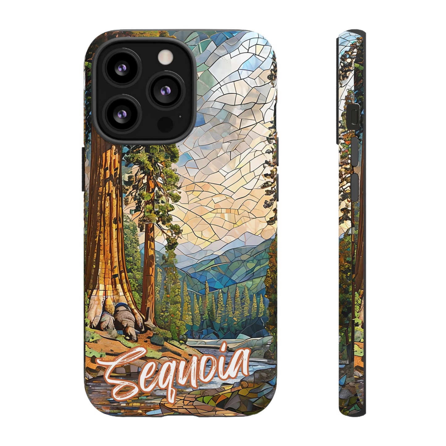 Sequoia National Park Northern California Phone Case, Mosaic Phone Case, Mountain Nature Art, National Park Gift, Scenic Forest Phone Cover