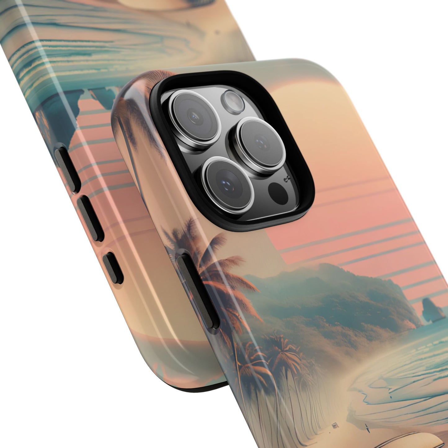 Retro Beach Bus Phone Case - Vintage Summer Aesthetic for iPhone, Samsung Galaxy & Pixel - Coastal Sunset Travel Vibes, Beach Van Life Cover