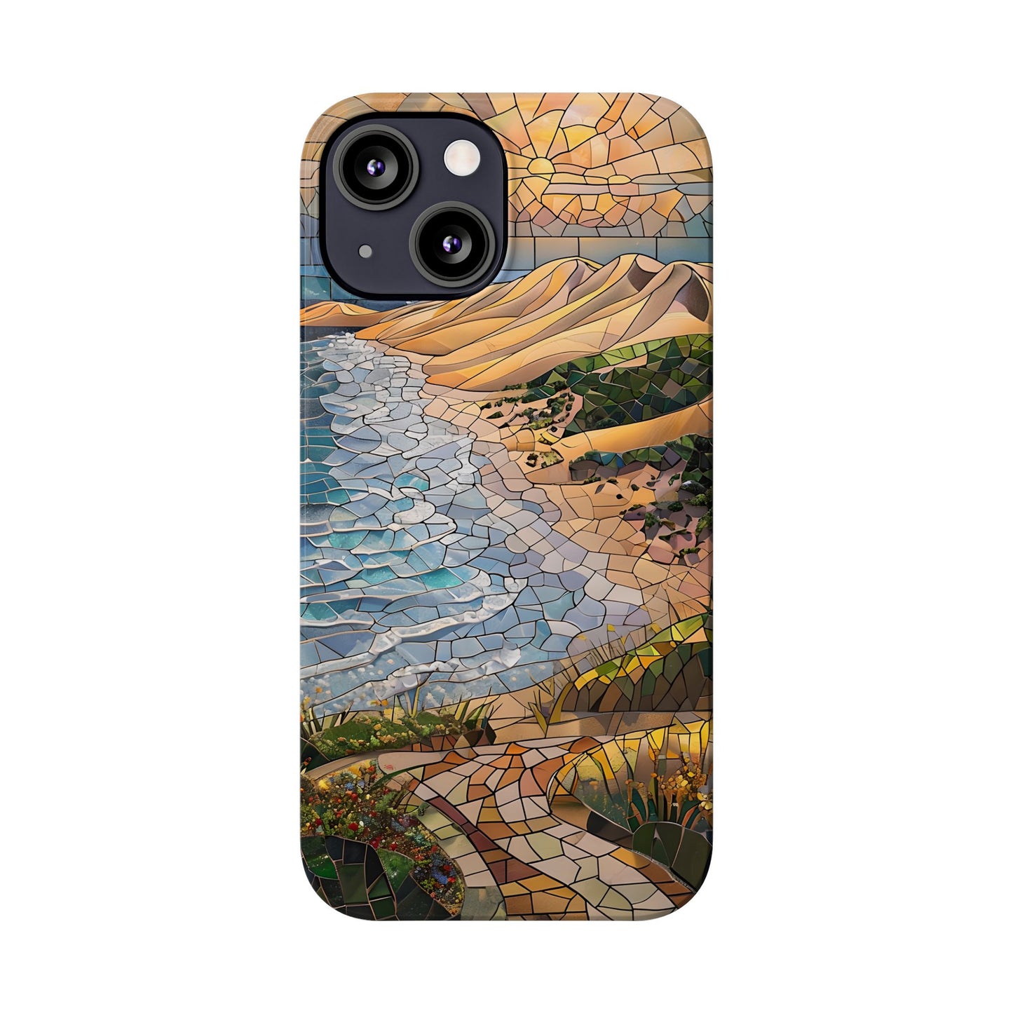 Indiana Dunes National Park Michigan Slim Phone Case, Mosaic Phone Case, East U.S. Nature Art, Coastal Chic, Ocean Lovers, Nature Inspired