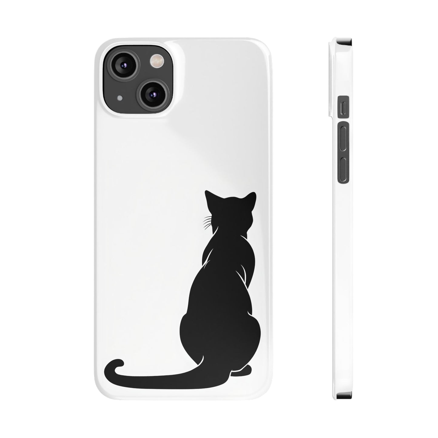 Black Cat Halloween Slim Phone Case Coquette, Creepy Cute Gift for Her, Goth Coquette Spooky Case, Compatible with iPhone, Galaxy, Google