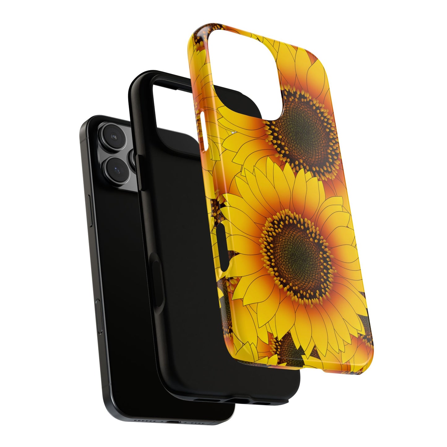 Sunflower Aesthetic Tough Phone Case - Bright Floral Art, Bold Yellow Sunflower Design, Compatible with iPhone, Galaxy, and Google Phones