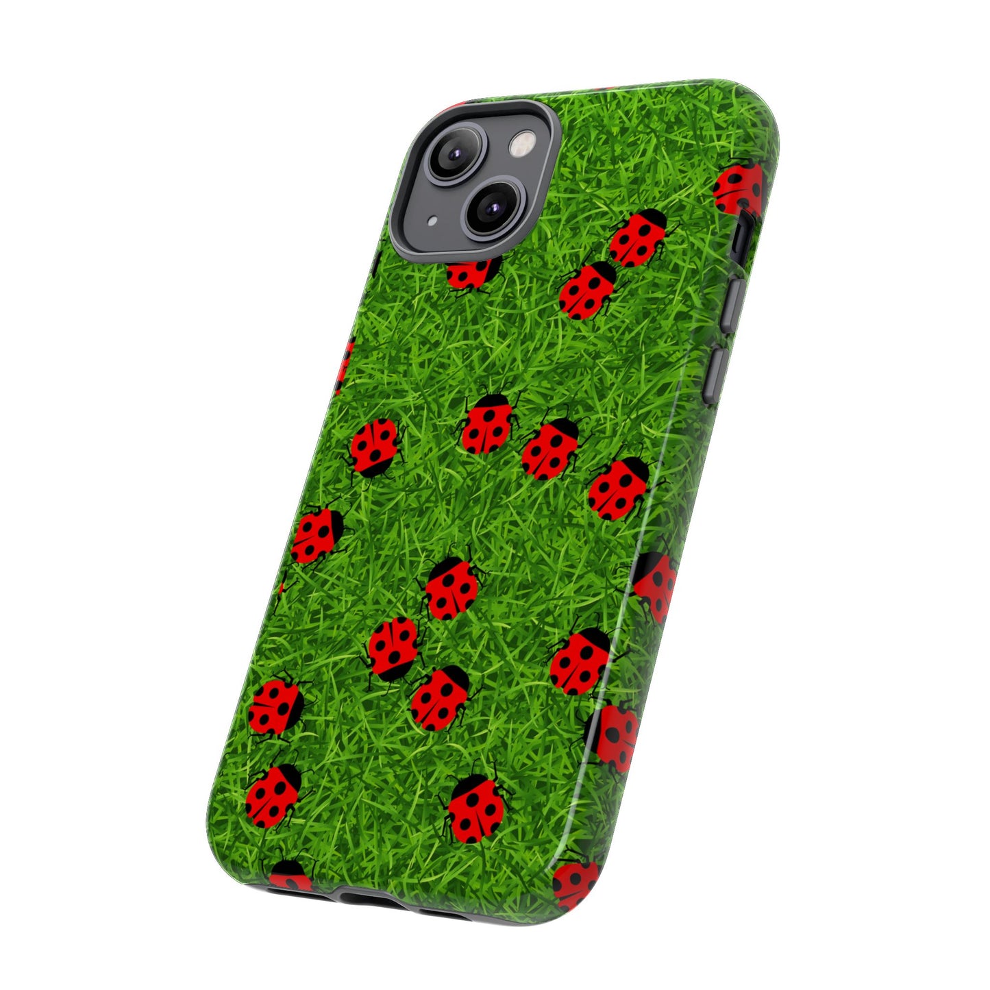 Ladybug Tough Phone Case - Cute Insect Aesthetic, Nature Pattern Art Design, Compatible with iPhone, Galaxy, and Google Phones