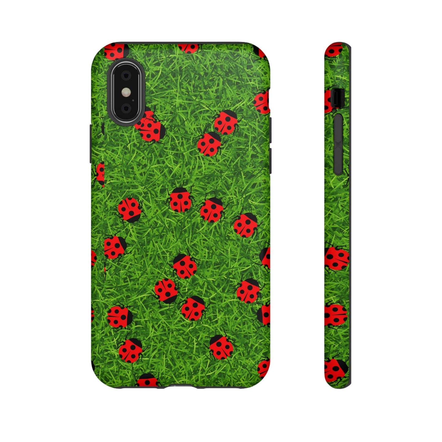 Ladybug Tough Phone Case - Cute Insect Aesthetic, Nature Pattern Art Design, Compatible with iPhone, Galaxy, and Google Phones
