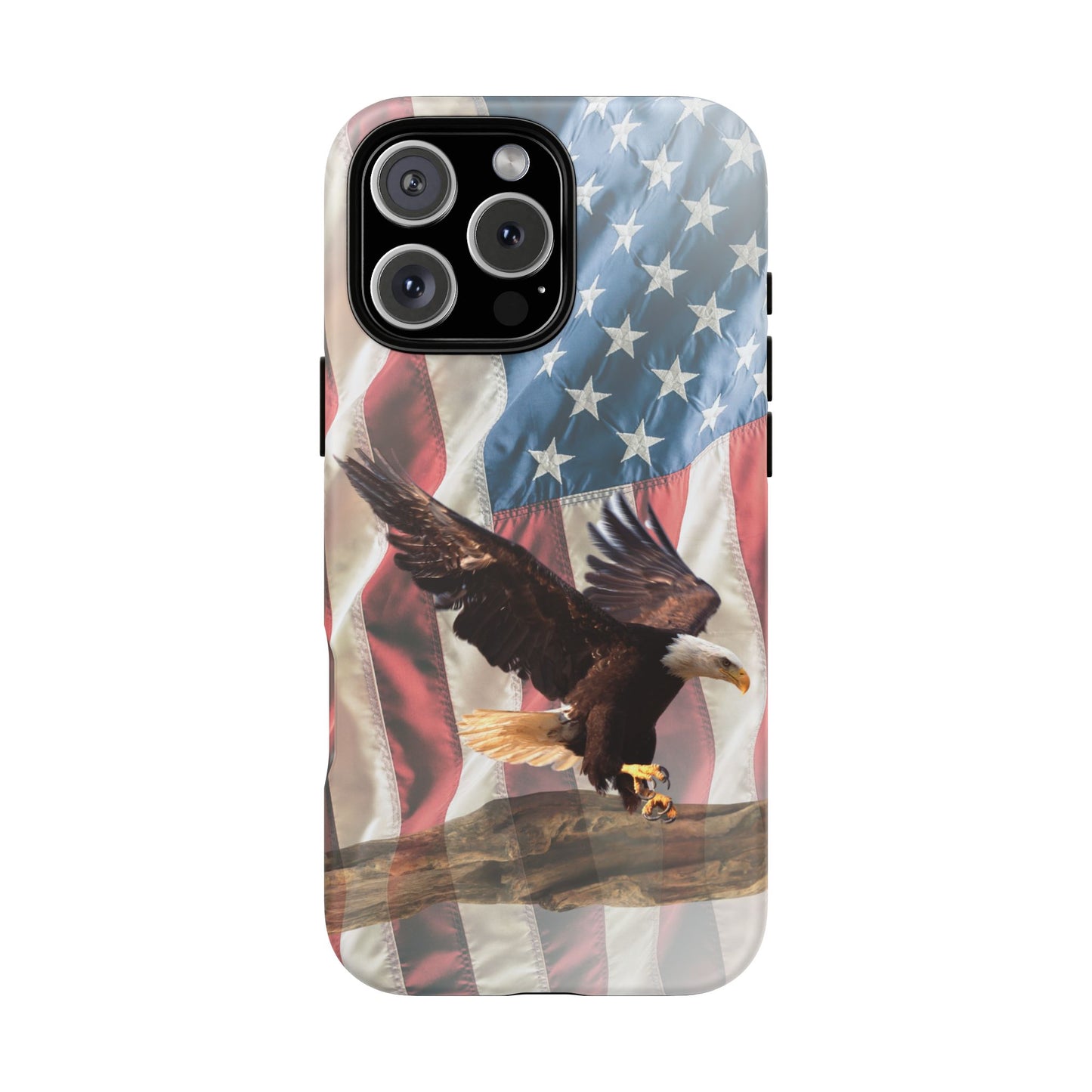 Patriotic Bald Eagle Phone Case American Flag Cover Compatible with iPhone, Samsung, Galaxy, Pixel, 4th of July Patriotic Gift for Veterans