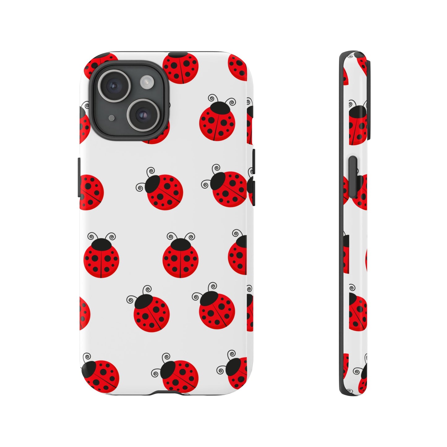 Ladybug Tough Phone Case - Cute Insect Aesthetic, Nature-Inspired Pattern Art, Compatible with iPhone, Galaxy, and Google Phones