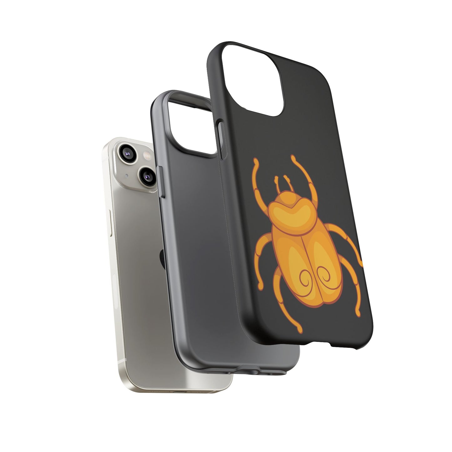 Ancient Egyptian Scarab Tough Phone Case - Gold Beetle Design, Mythological Insect Art, Compatible with iPhone, Galaxy, and Google Phones