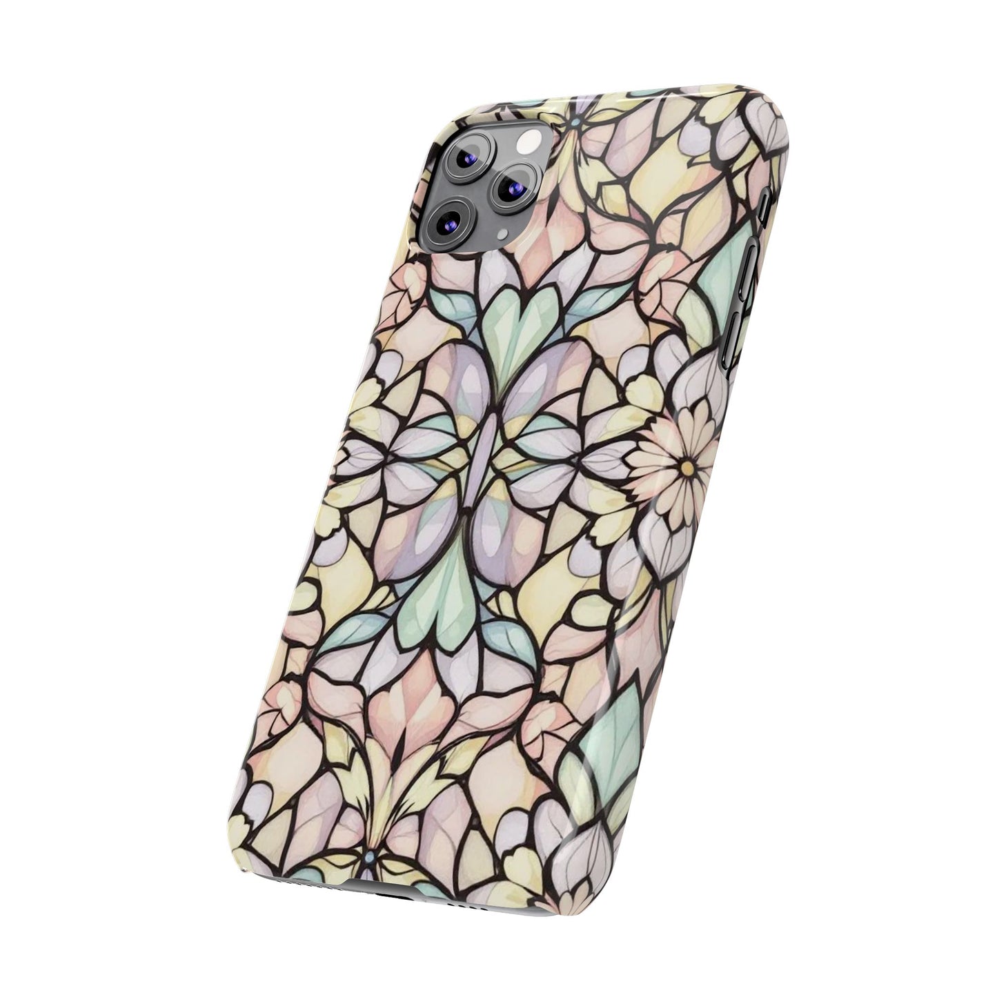 Floral Pattern Slim Phone Case - Perfect Gift for Nature Lovers, Stylish Accessory, Mobile Protection, Unique Design, Spring Vibes