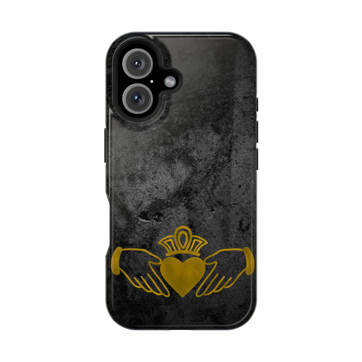 Claddagh Magnetic Phone Case Irish Symbol Ring Black Gold Design Love Loyalty Friendship Compatible with iPhone 17 16 15 14 13