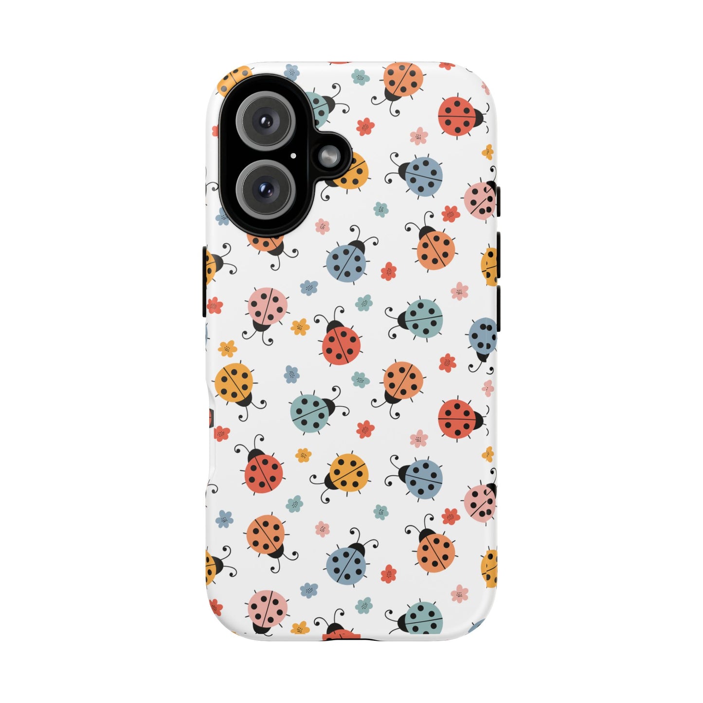 Ladybug Tough Phone Case - Cute Insect Aesthetic, Nature-Inspired Pattern Art, Compatible with iPhone, Galaxy, and Google Phones