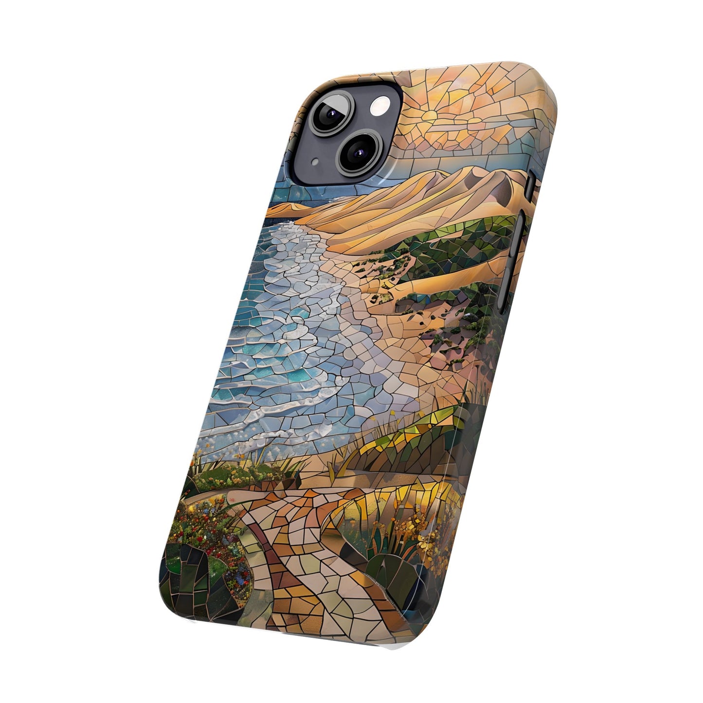 Indiana Dunes National Park Michigan Slim Phone Case, Mosaic Phone Case, East U.S. Nature Art, Coastal Chic, Ocean Lovers, Nature Inspired