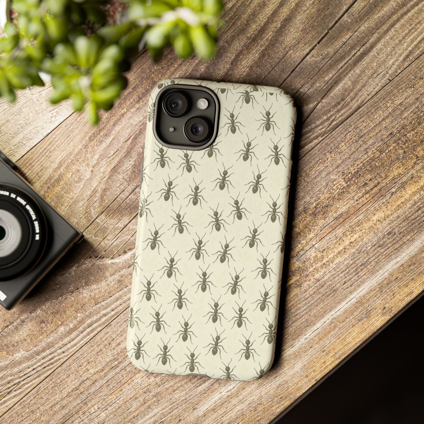 Marching Ant Pattern Tough Phone Case - Realistic Insect Art, Minimalist Nature Aesthetic, Compatible with iPhone, Galaxy, and Google Phones