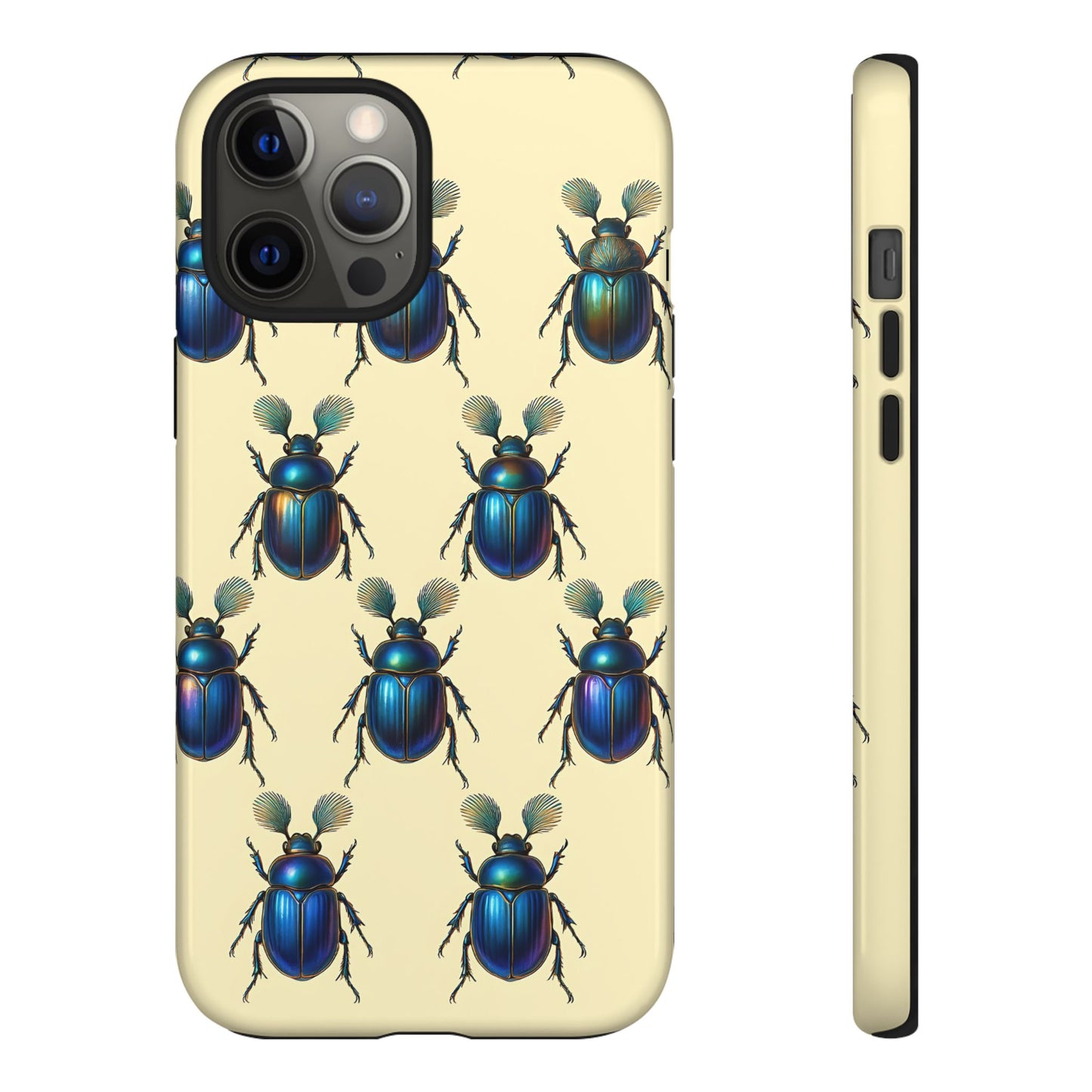 Beetle Tough Phone Case - Nature-Inspired Insect Art, Vintage Bug Pattern Design, Compatible with iPhone, Galaxy, and Google Phones