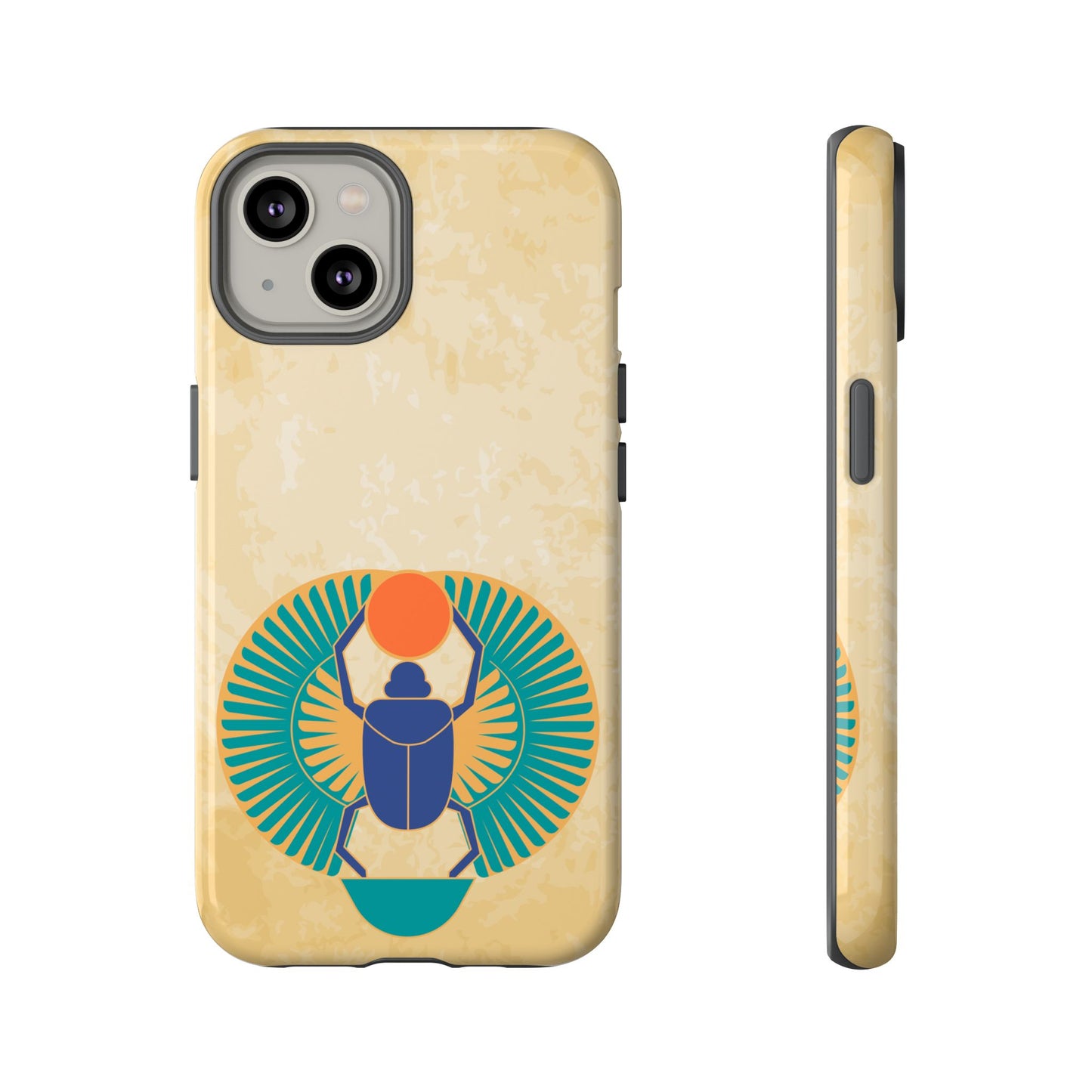 Ancient Egyptian Scarab Beetle Tough Phone Case - Symbol of Rebirth Design, Mythological Art, Compatible with iPhone, Galaxy, and Google