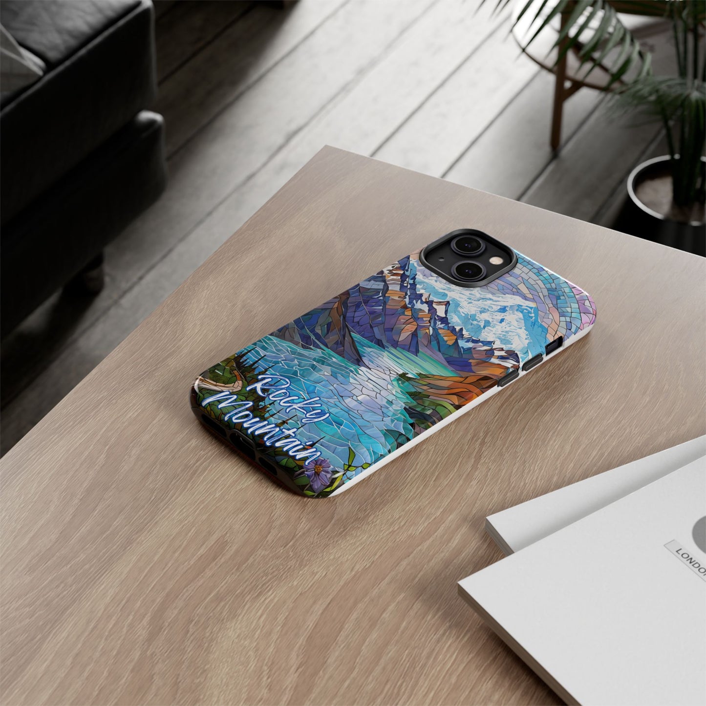 Rocky Mountain National Park Colorado Phone Case, Mosaic Phone Case, Mountain Nature Art, National Park Gift, Scenic Forest Phone Cover