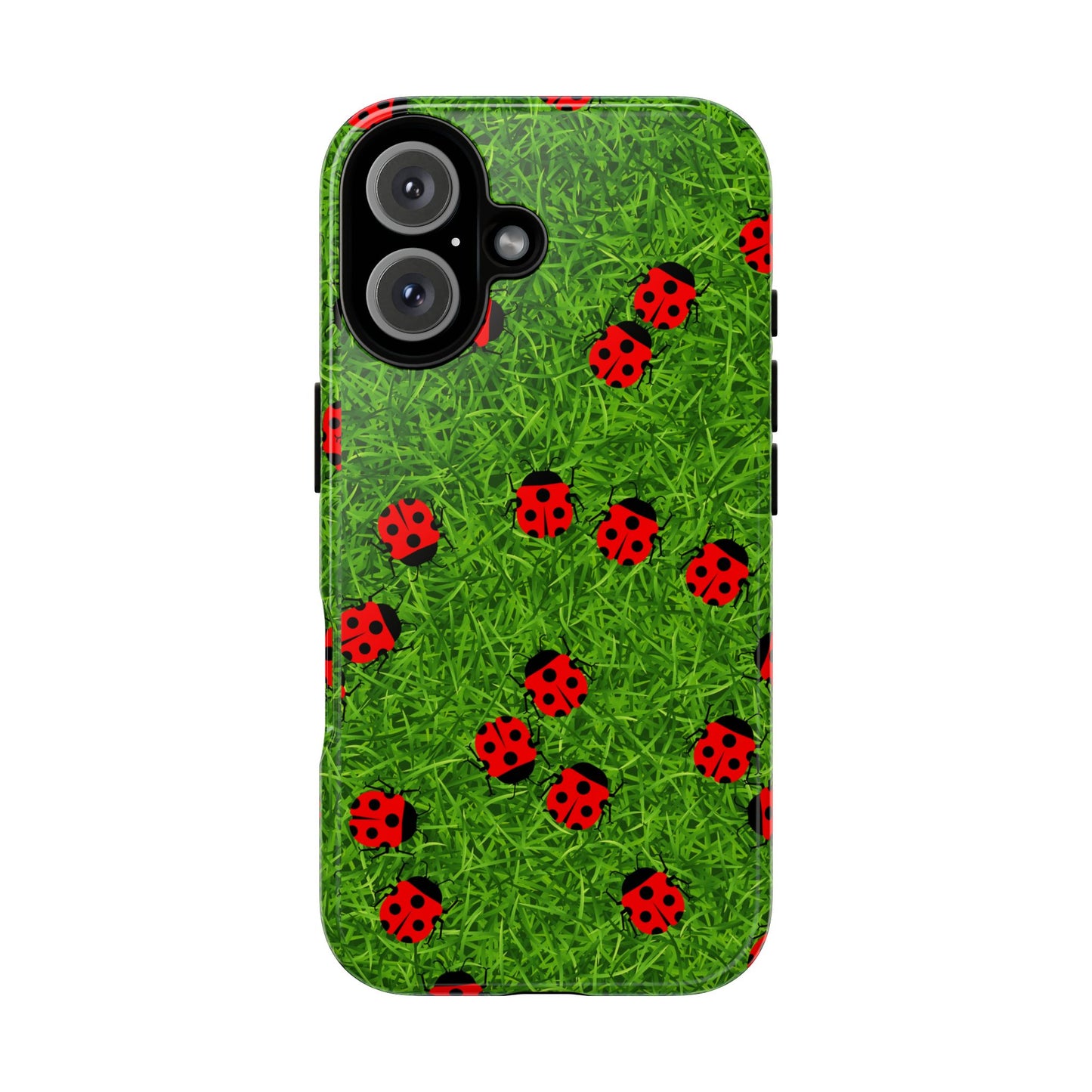 Ladybug Tough Phone Case - Cute Insect Aesthetic, Nature Pattern Art Design, Compatible with iPhone, Galaxy, and Google Phones