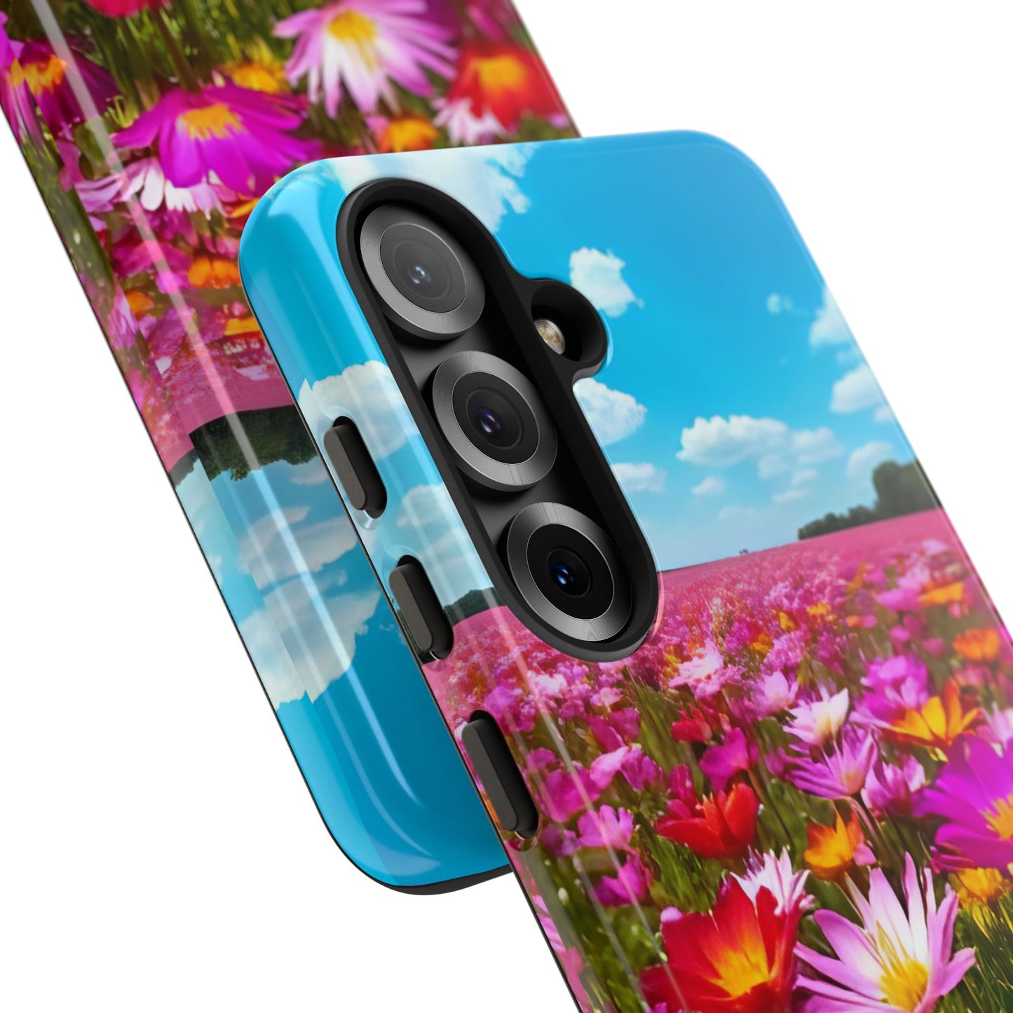 Flower Field Tough Phone Case - Wildflower Meadow Print, Colorful Nature Aesthetic, Compatible with iPhone, Galaxy, and Google Phones