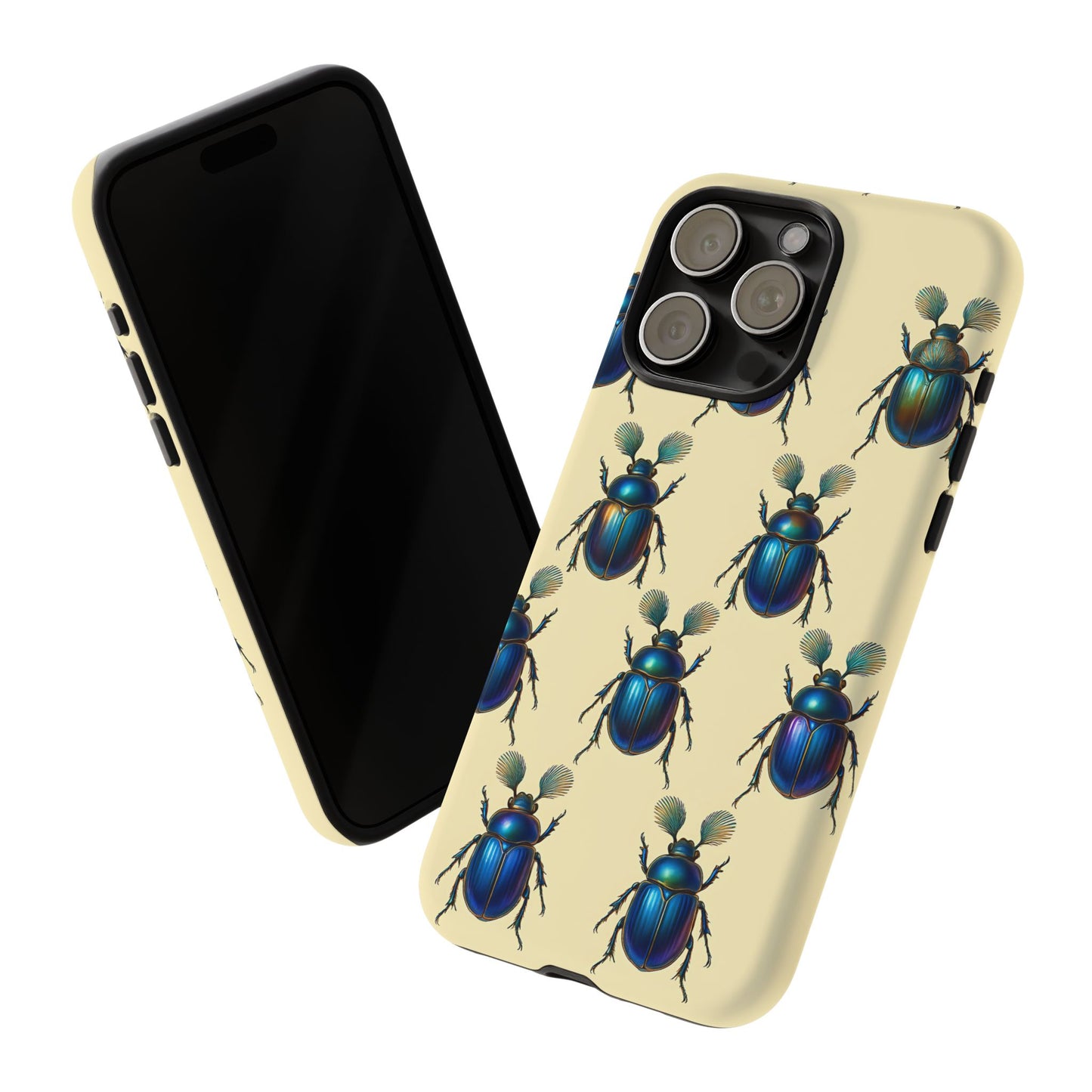 Beetle Tough Phone Case - Nature-Inspired Insect Art, Vintage Bug Pattern Design, Compatible with iPhone, Galaxy, and Google Phones