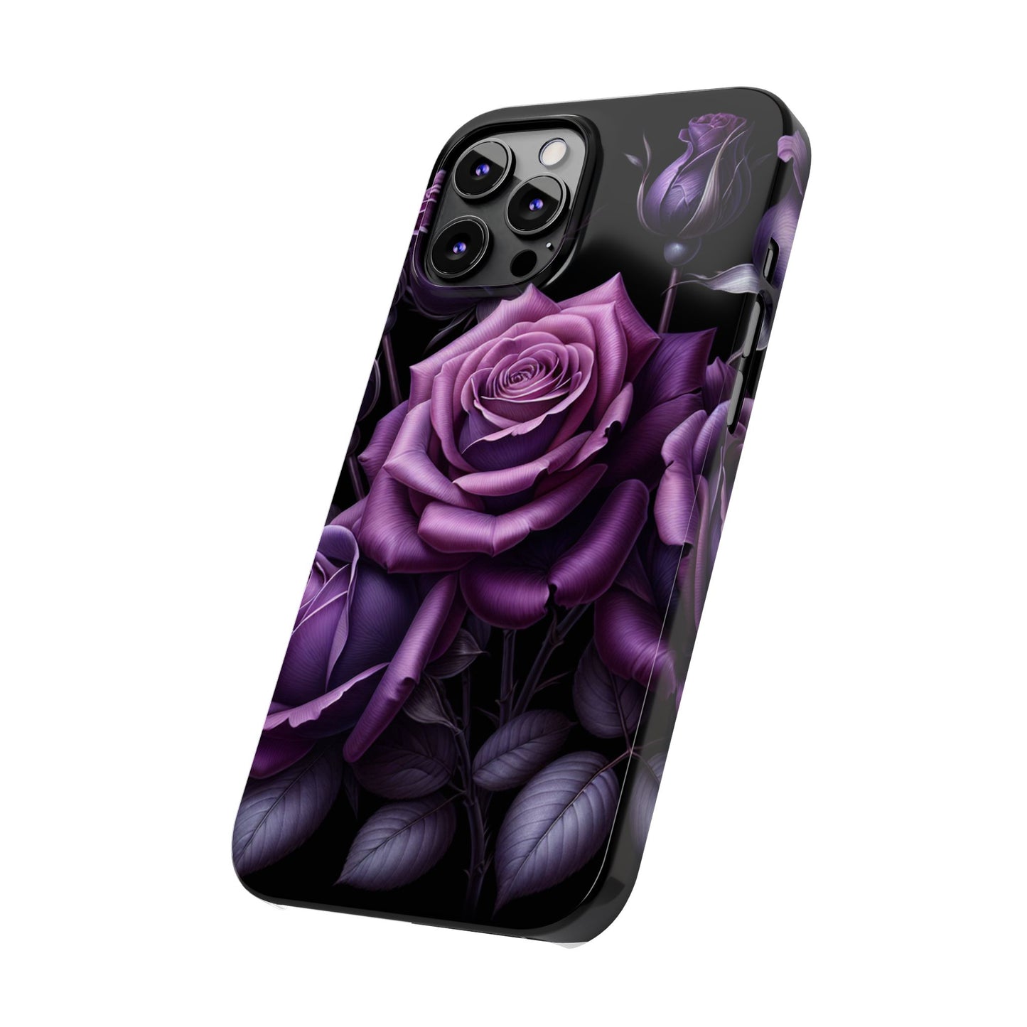 Purple Rose Slim Phone Cases, Floral Phone Cover, Elegant Smartphone Case, Gift for Her, Mother's Day Accessories