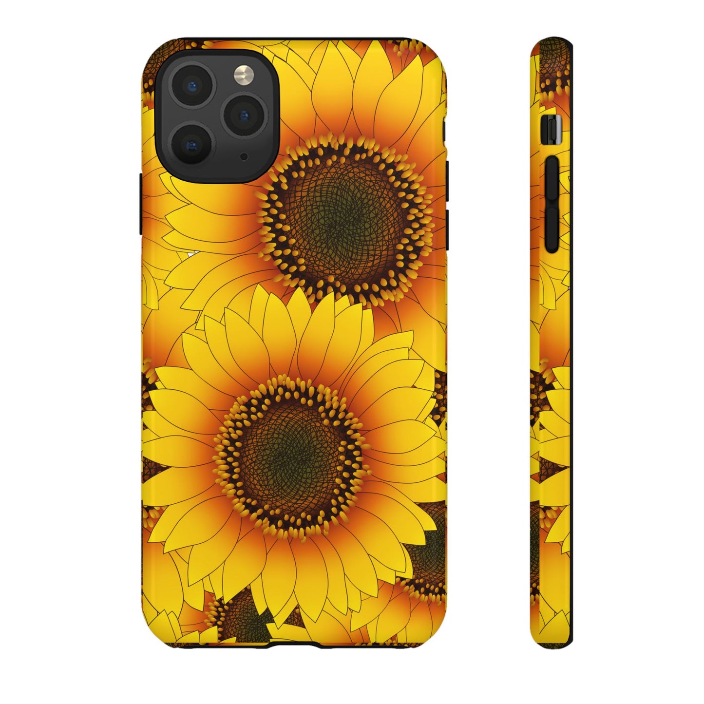 Sunflower Aesthetic Tough Phone Case - Bright Floral Art, Bold Yellow Sunflower Design, Compatible with iPhone, Galaxy, and Google Phones